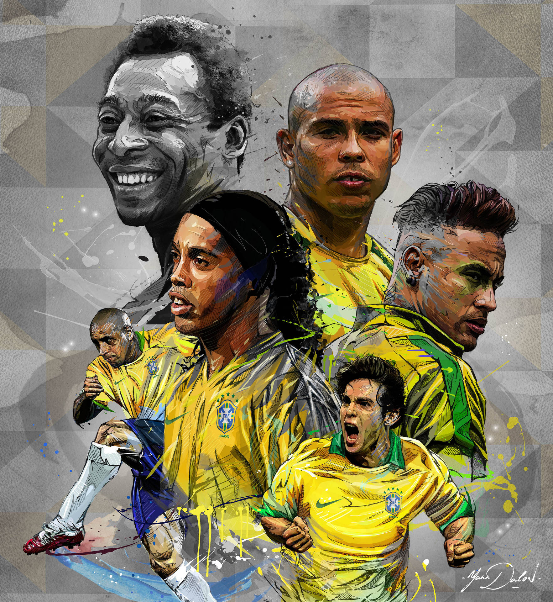 Brazil National Football Team Hall Of Fame Players Background