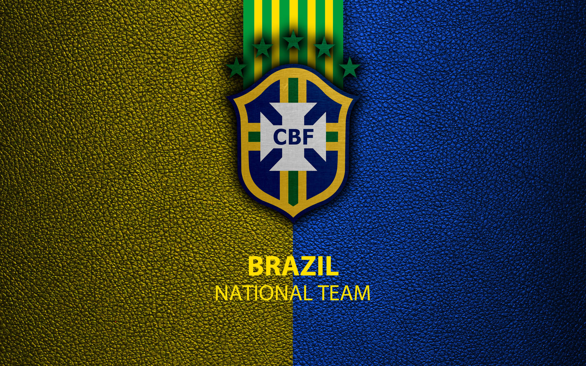 Brazil National Football Team Leather-textured Logo Background