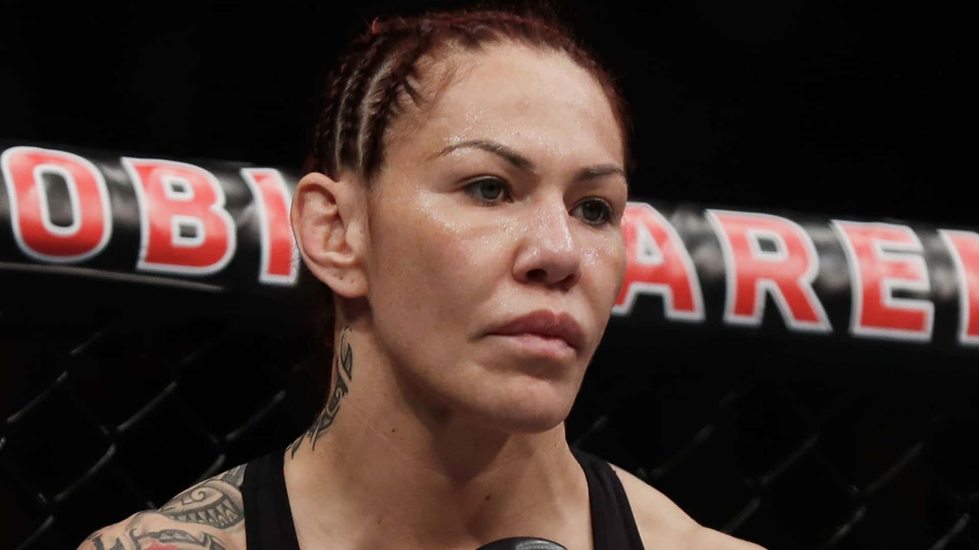 Brazilian American Mma Fighter Cris Cyborg Close Up Shot Background