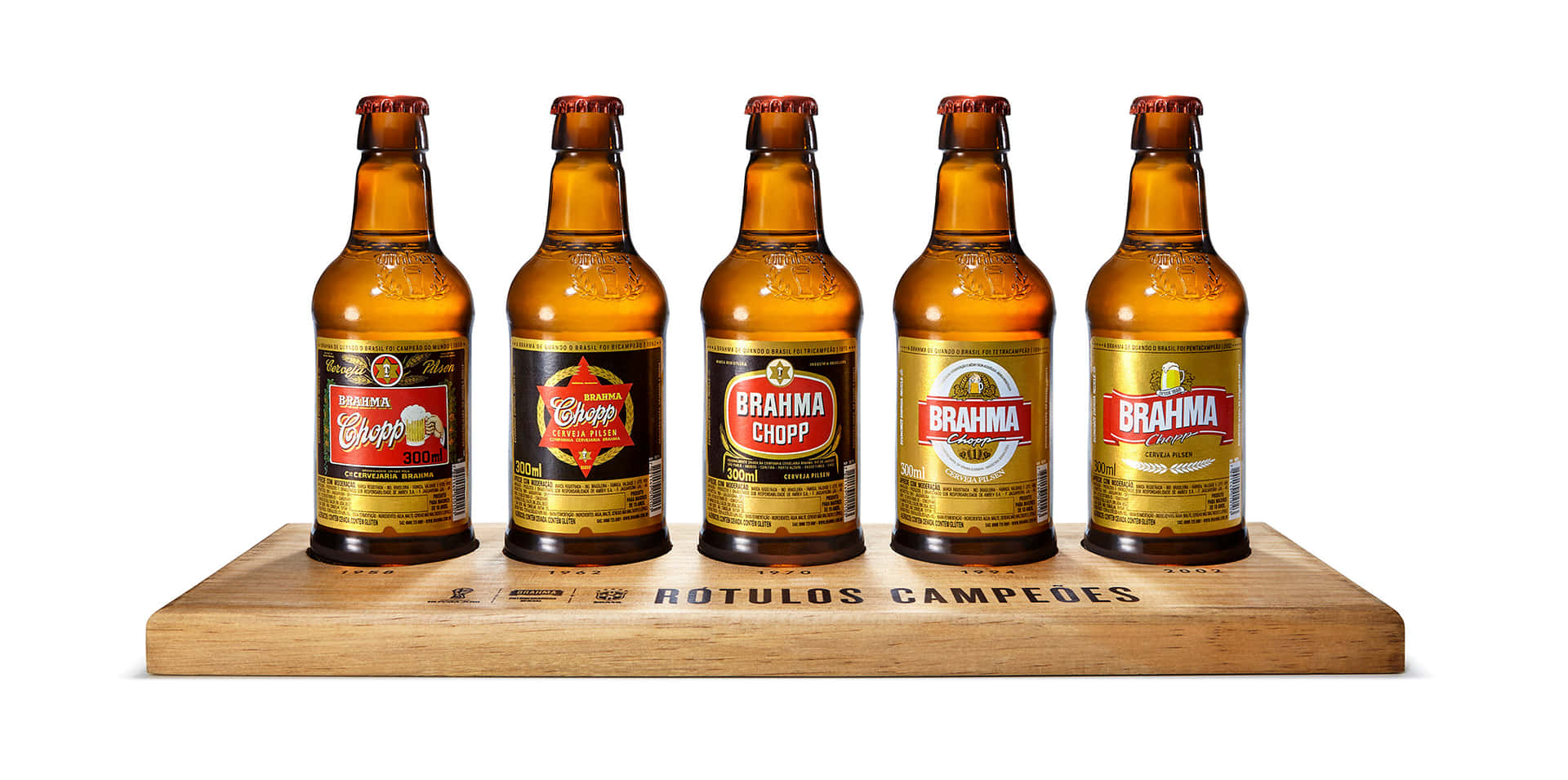 Brazilian Brahma Beer Bottles On Flight Tray Background