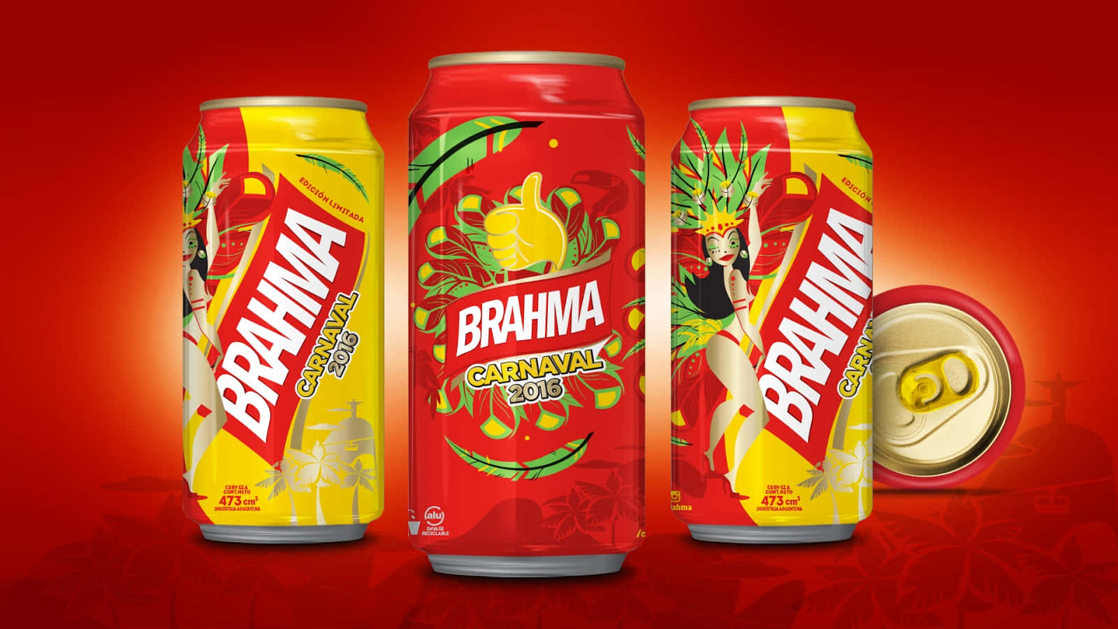 Brazilian Brahma Beer Carnaval 2016 Packaging Background