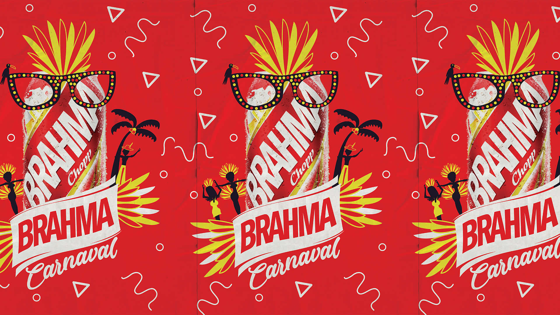 Brazilian Brahma Chopp Beer Cans Carnaval Poster Background