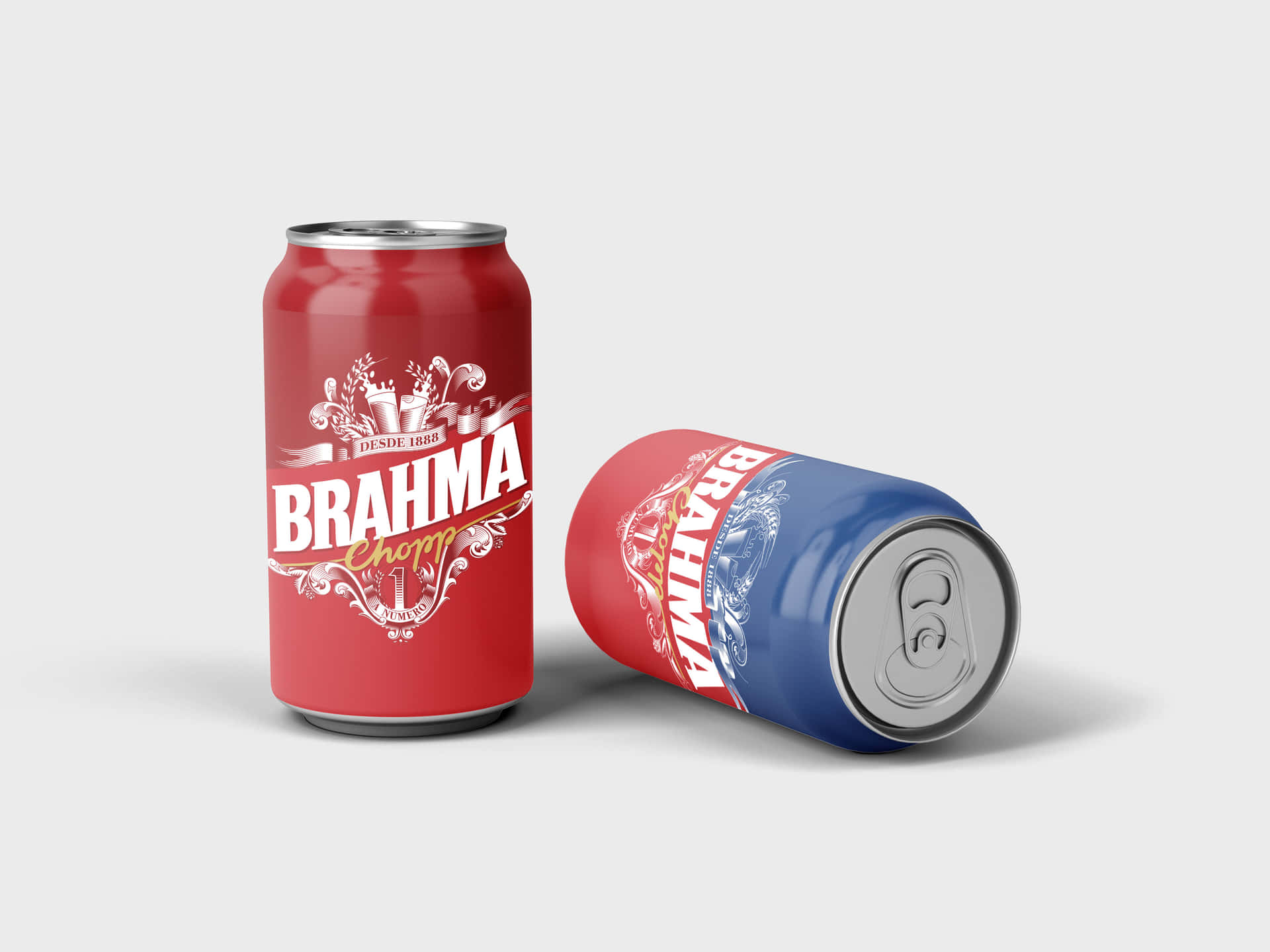 Brazilian Brahma Chopp Cans Illustration Art Background