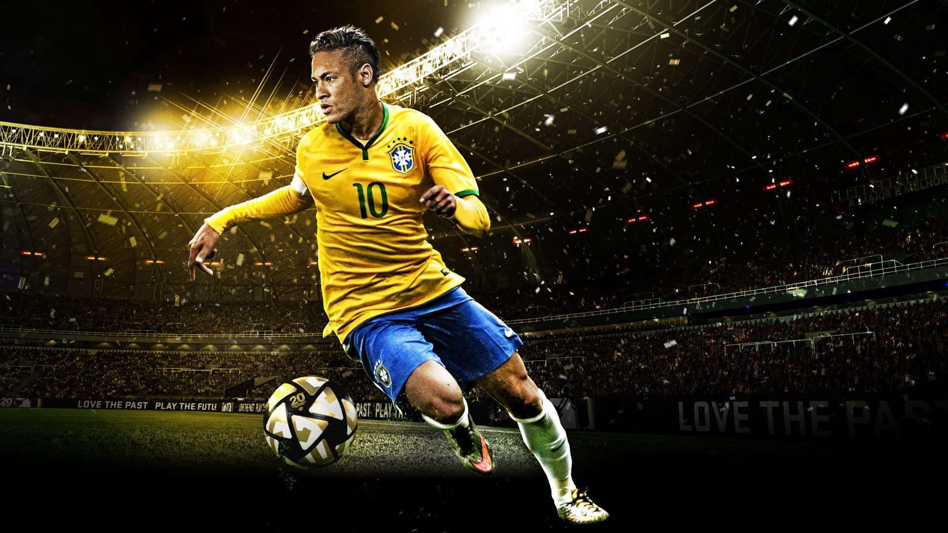 Brazilian Footballer Action Shot Background