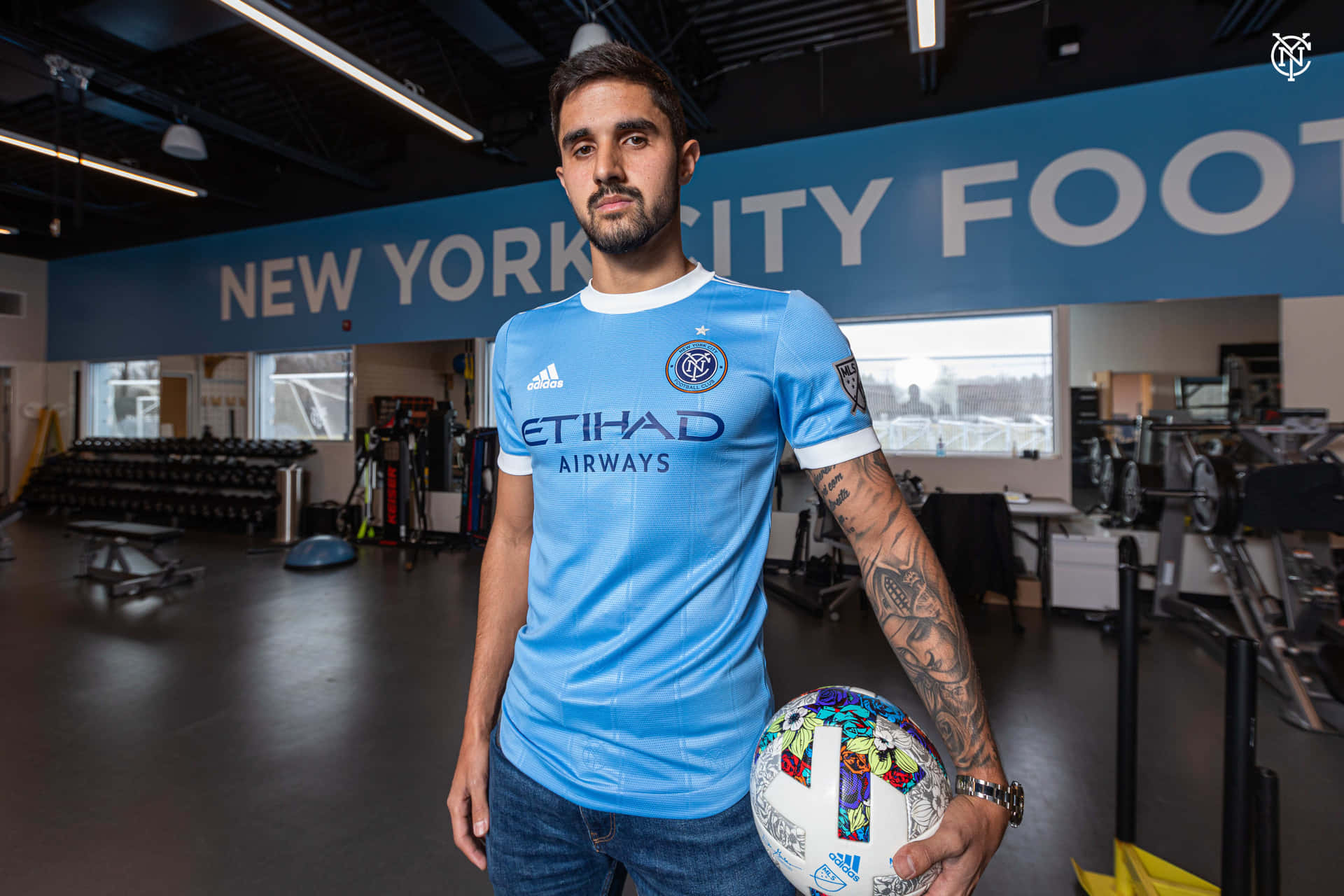 Brazilian Footballer Thiago Martins Inside New York City Fc Hq Background