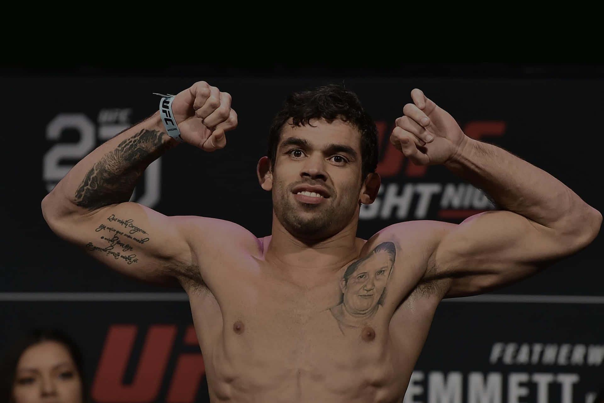 Brazilian Mixed Martial Artist Renan Barão Weigh In Flex Background