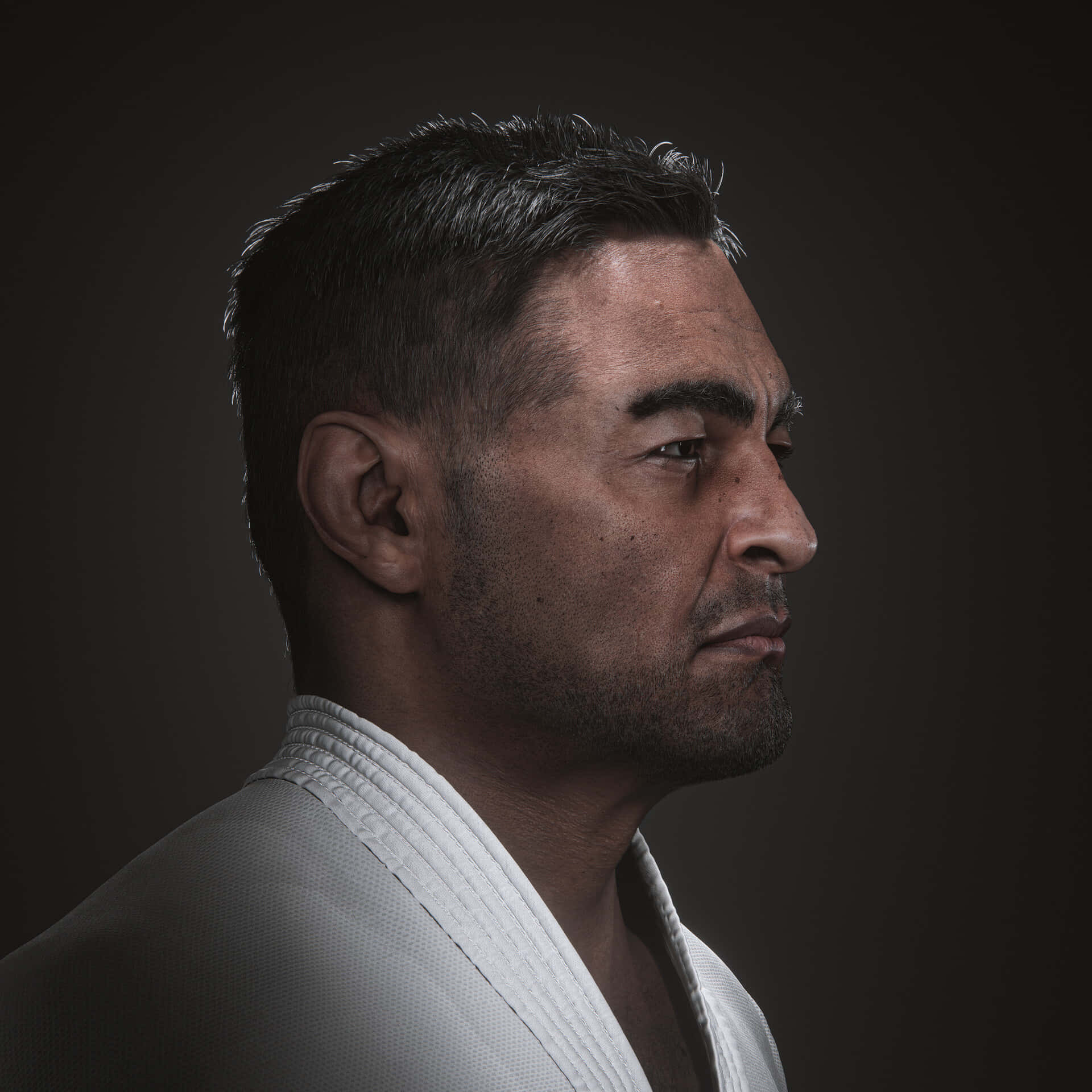 Brazilian Mixed Martial Artist Rickson Gracie Side Angle Digital Art Background