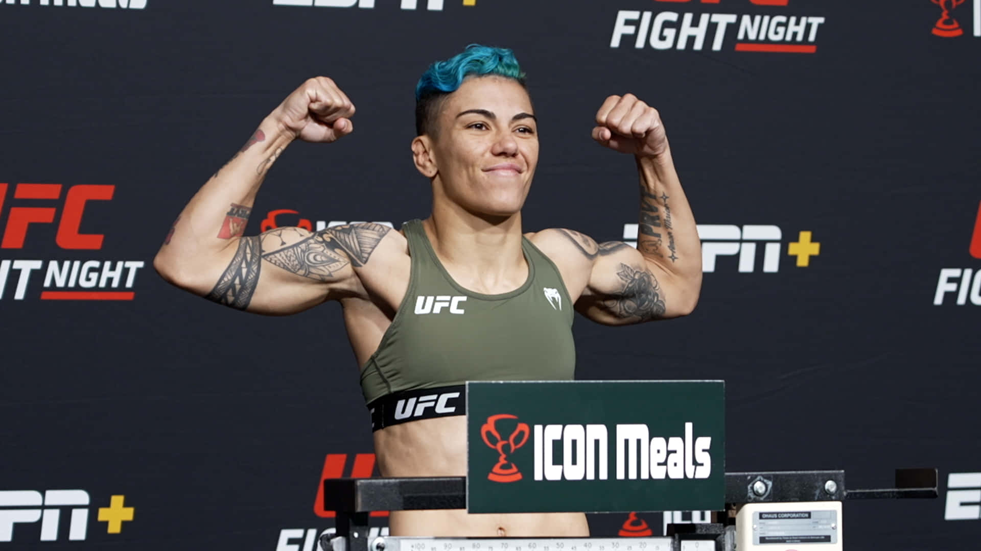 Brazilian Ufc Star Jessica Andrade In Weight-in Session. Background