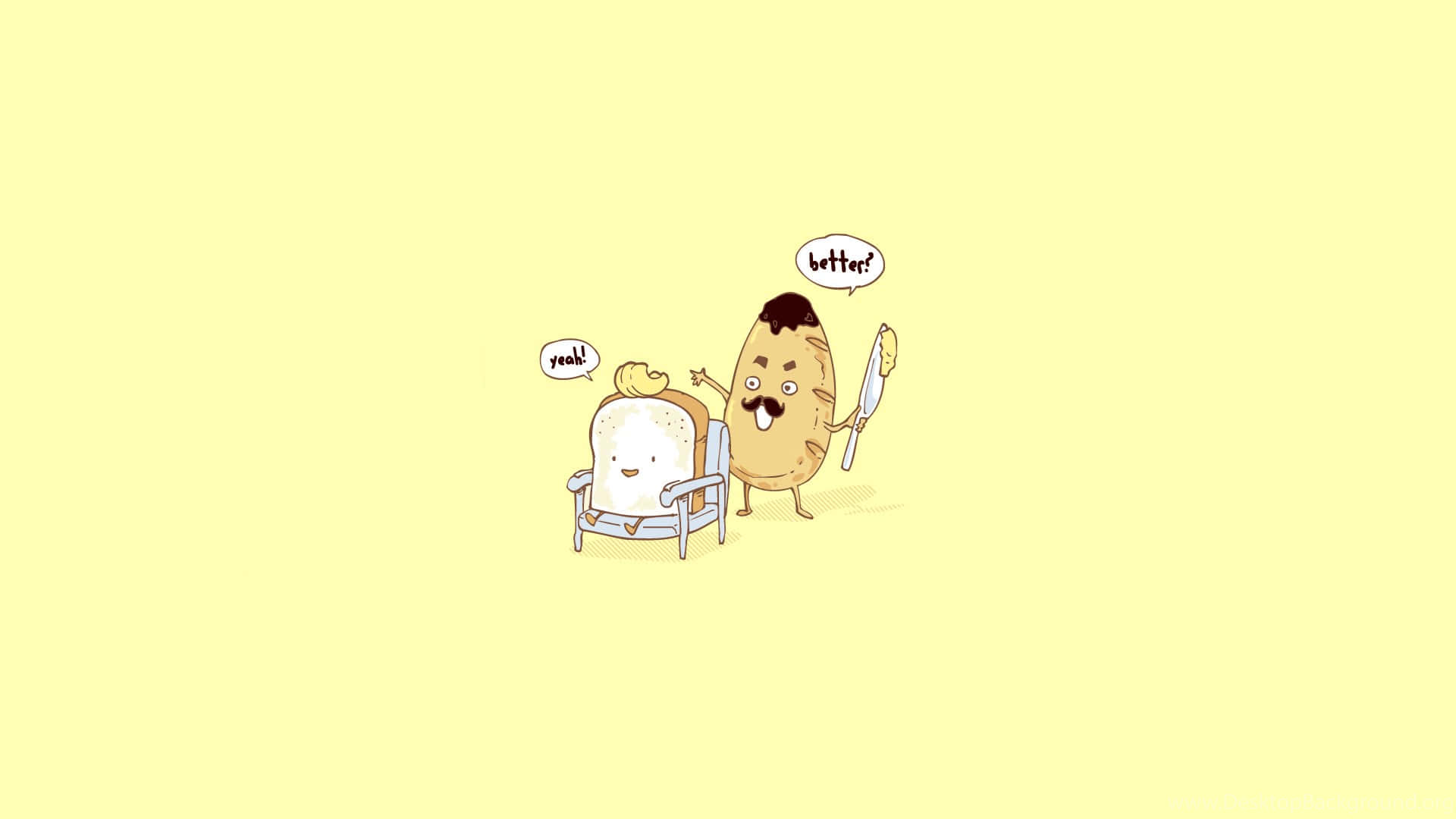 Bread And Butter Funny Simple Desktop Background