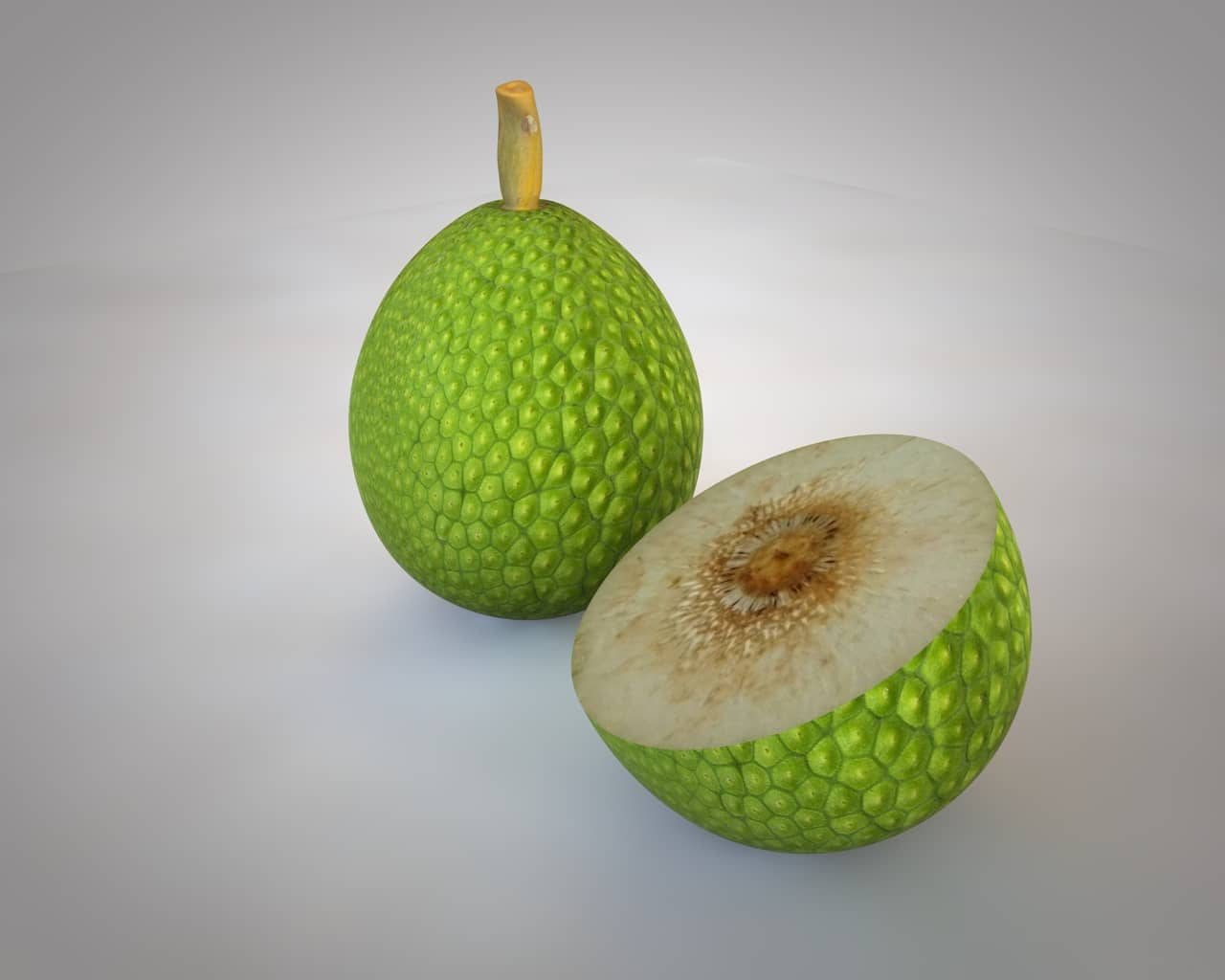 Breadfruit With Half Slice Background