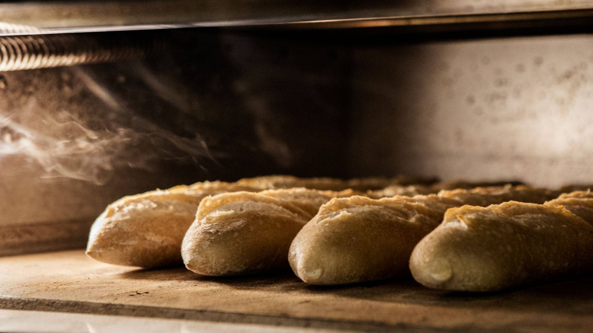 Breads In Oven Background