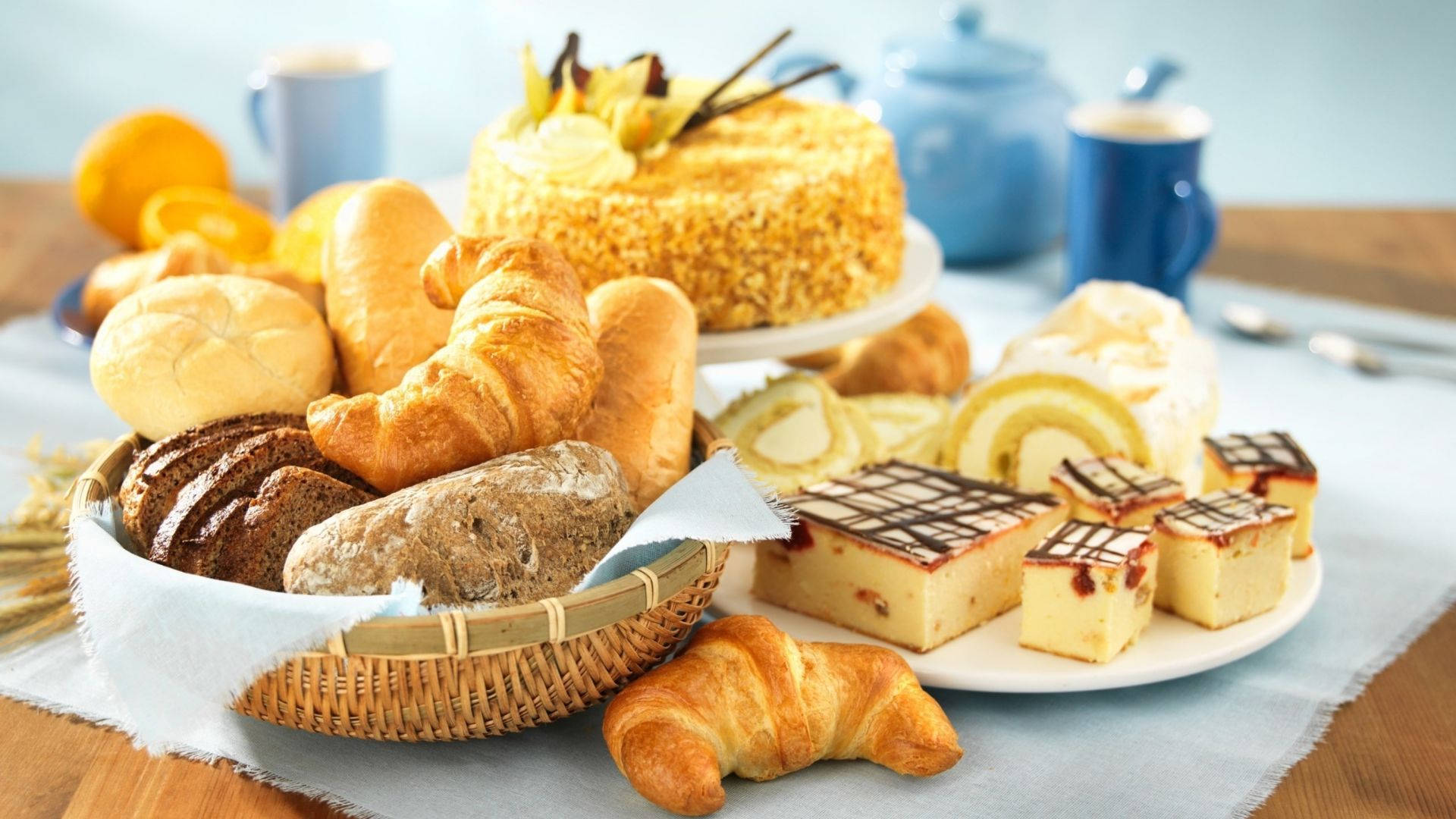 Breads With Desserts Background