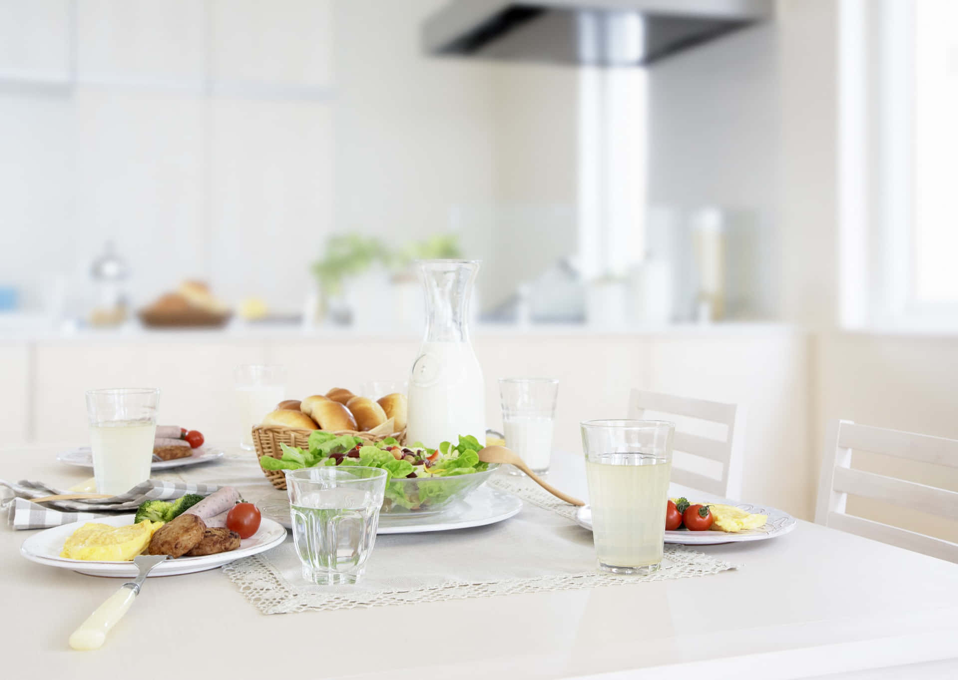 Breakfast Food Table Background