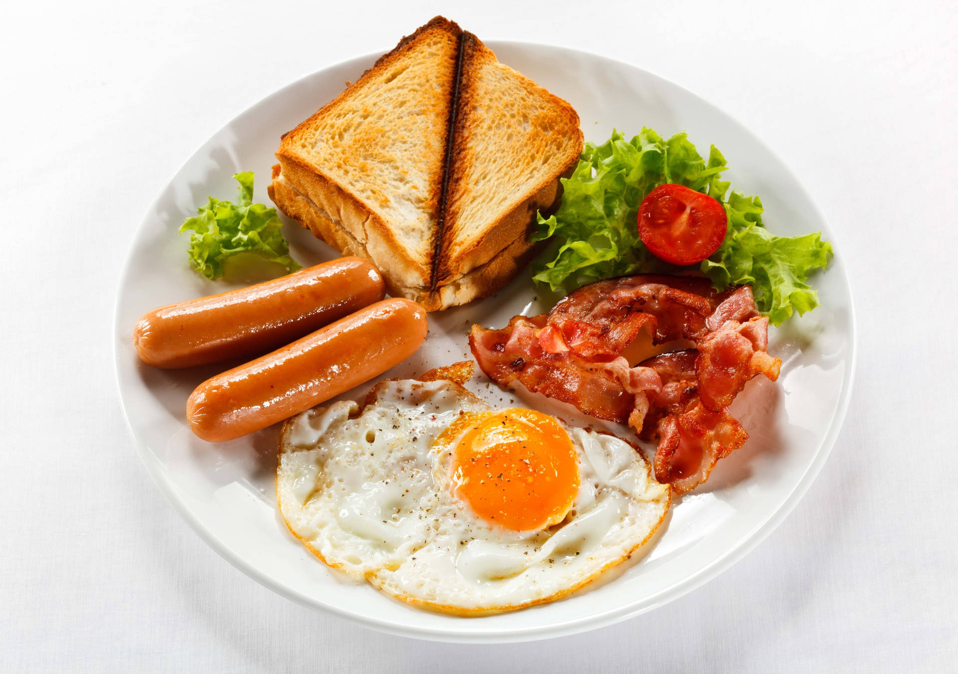 Breakfast With Egg And Sausages Background