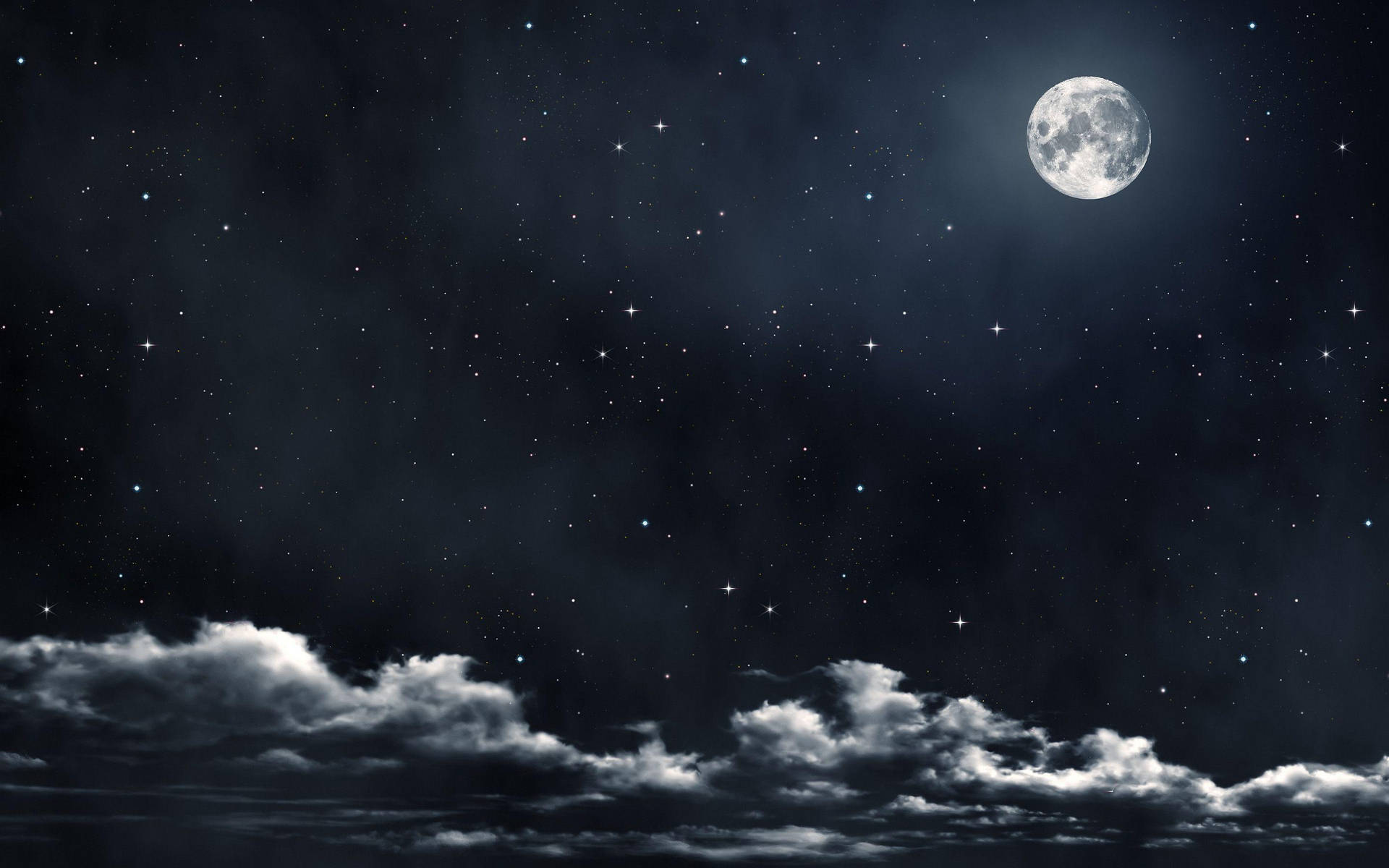 Breath-taking Moon And Stars Background