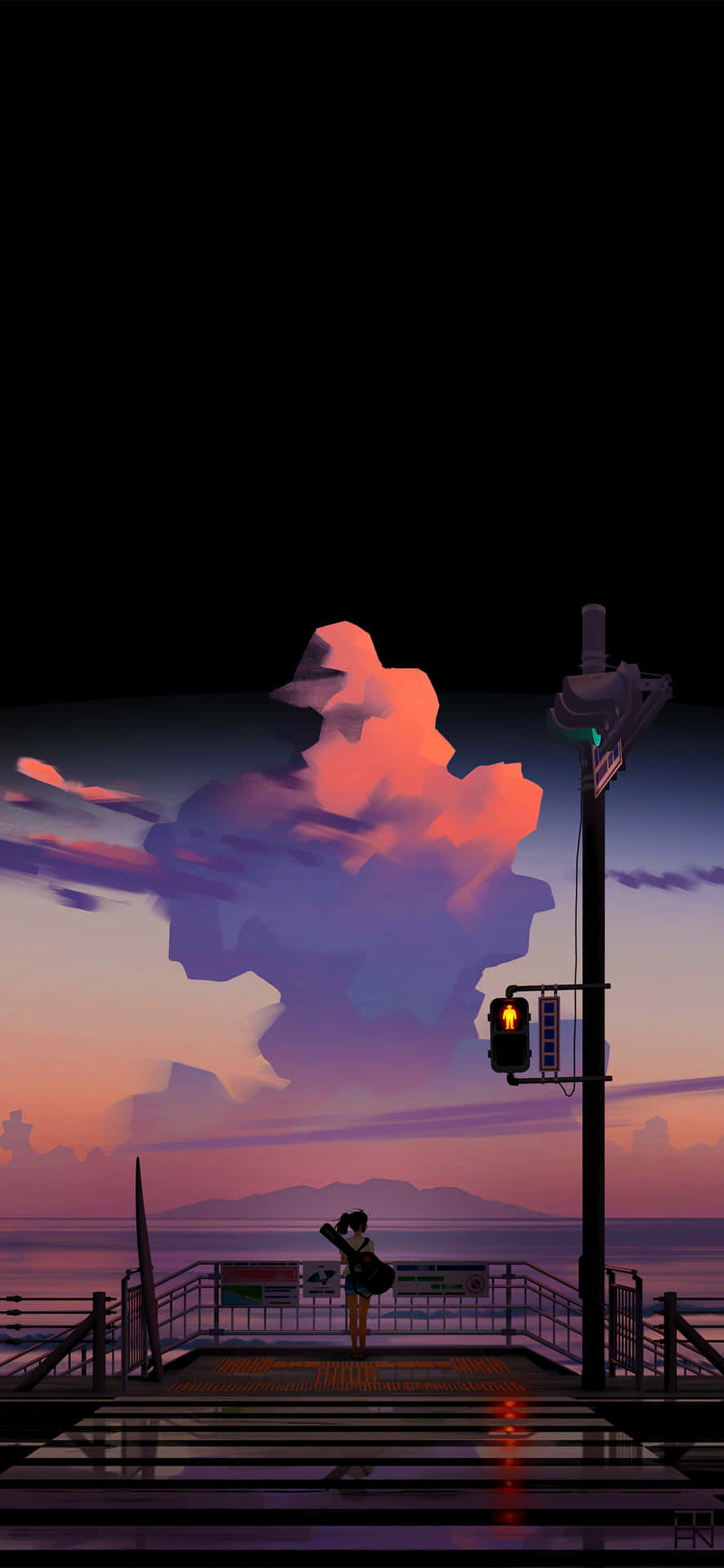 Breathe In The Beauty Of The Anime Sunset Background