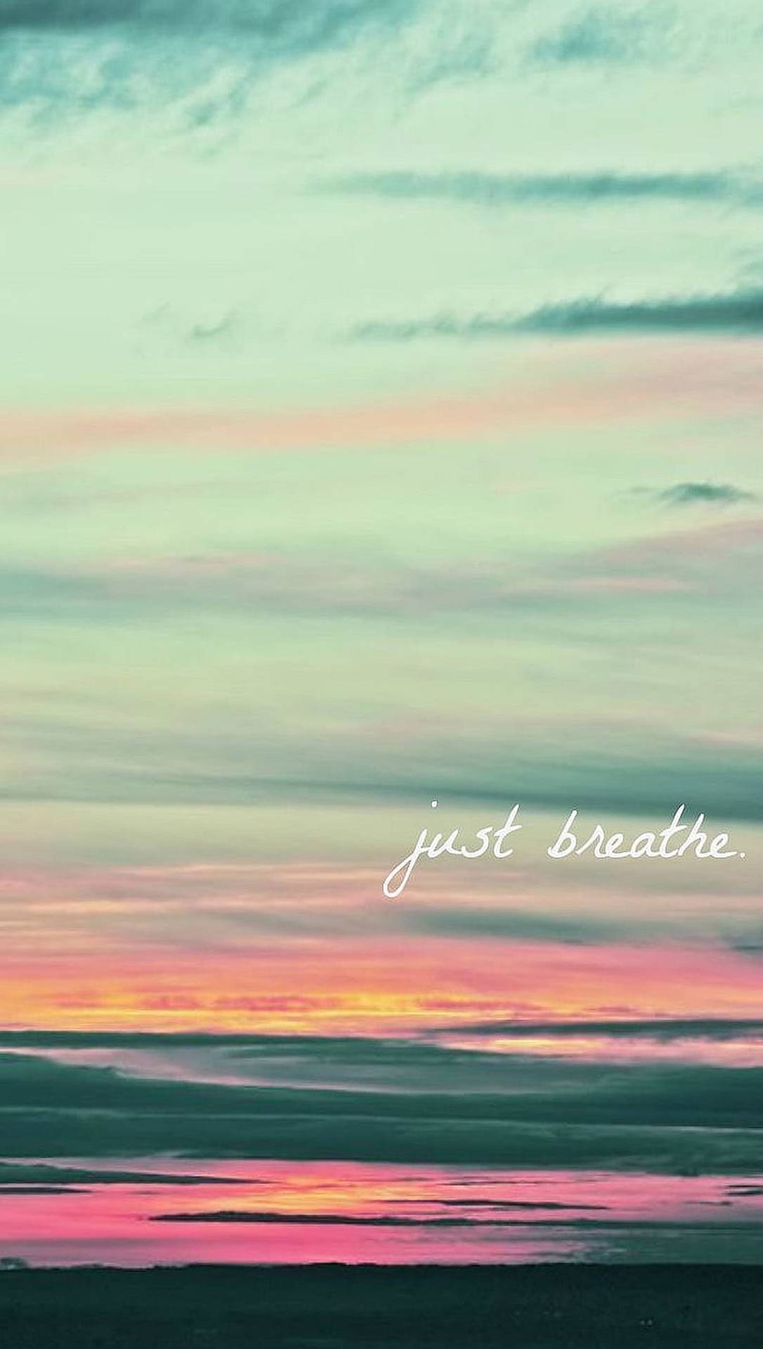 Breathing Quote Pink Gradient Sunset Background