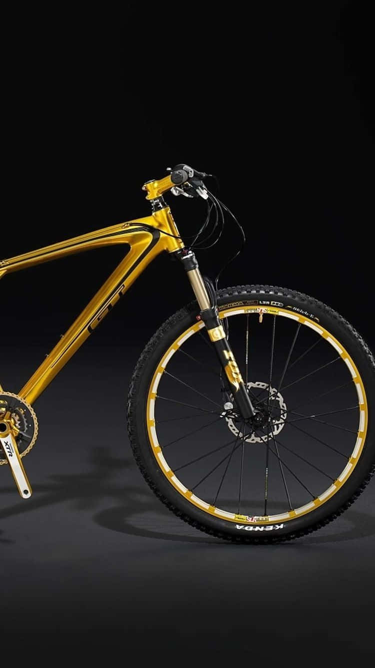 Breathtaking Action Shot Of Mountain Biking Adventure