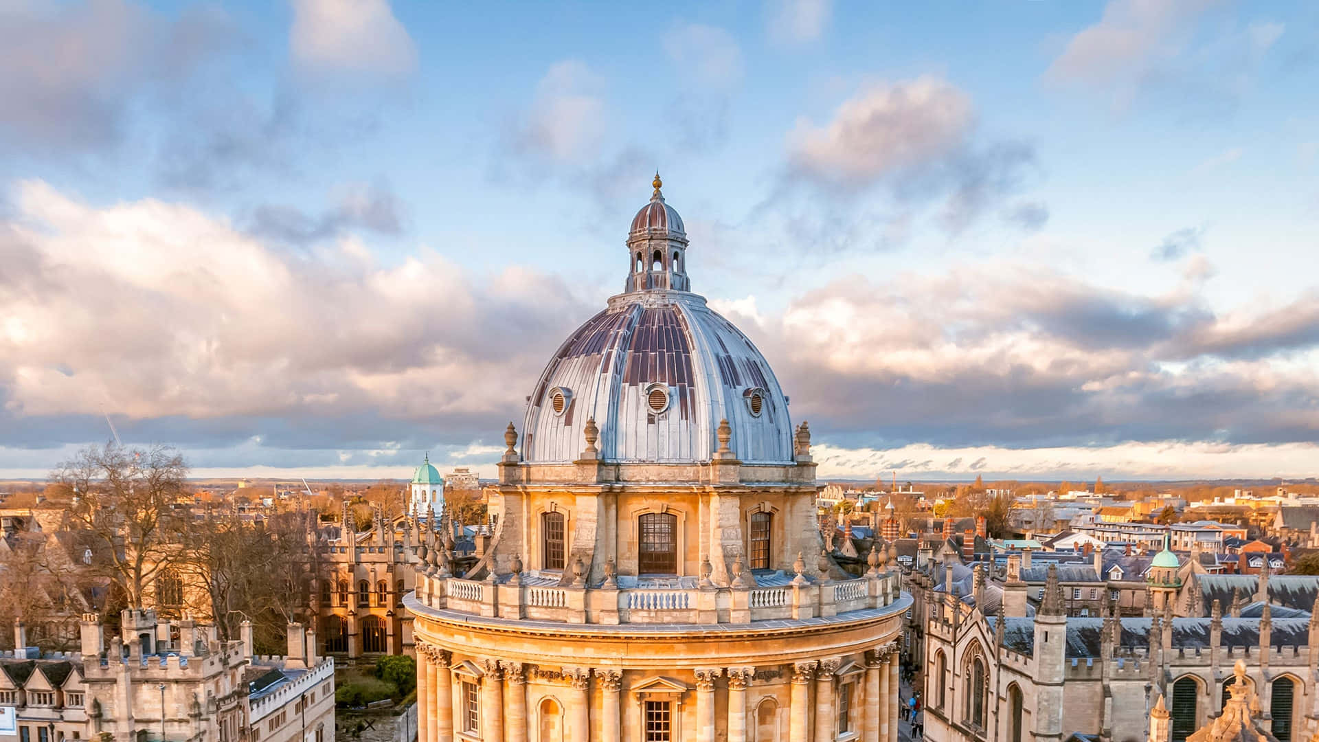 Breathtaking Aerial View Of Oxford University Background