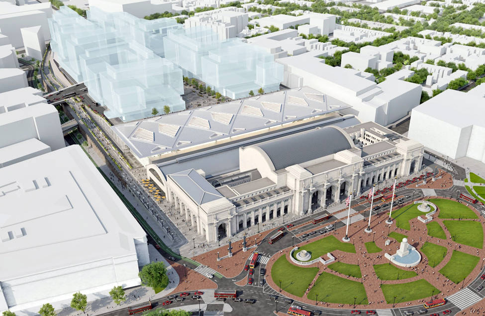 Breathtaking Aerial View Of Union Station Background