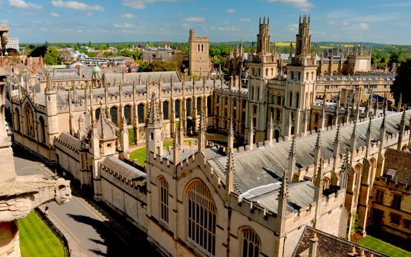 Breathtaking Arial View Of All Souls College, Oxford University Background