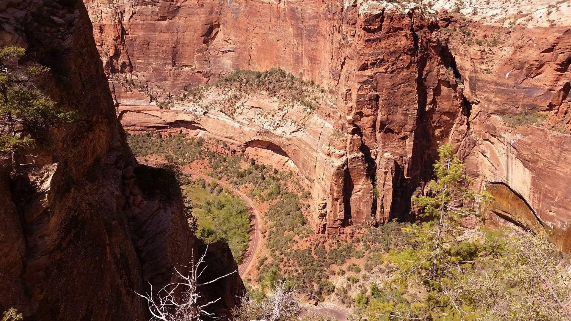 Breathtaking Drone Shot Of Zion National Park Background