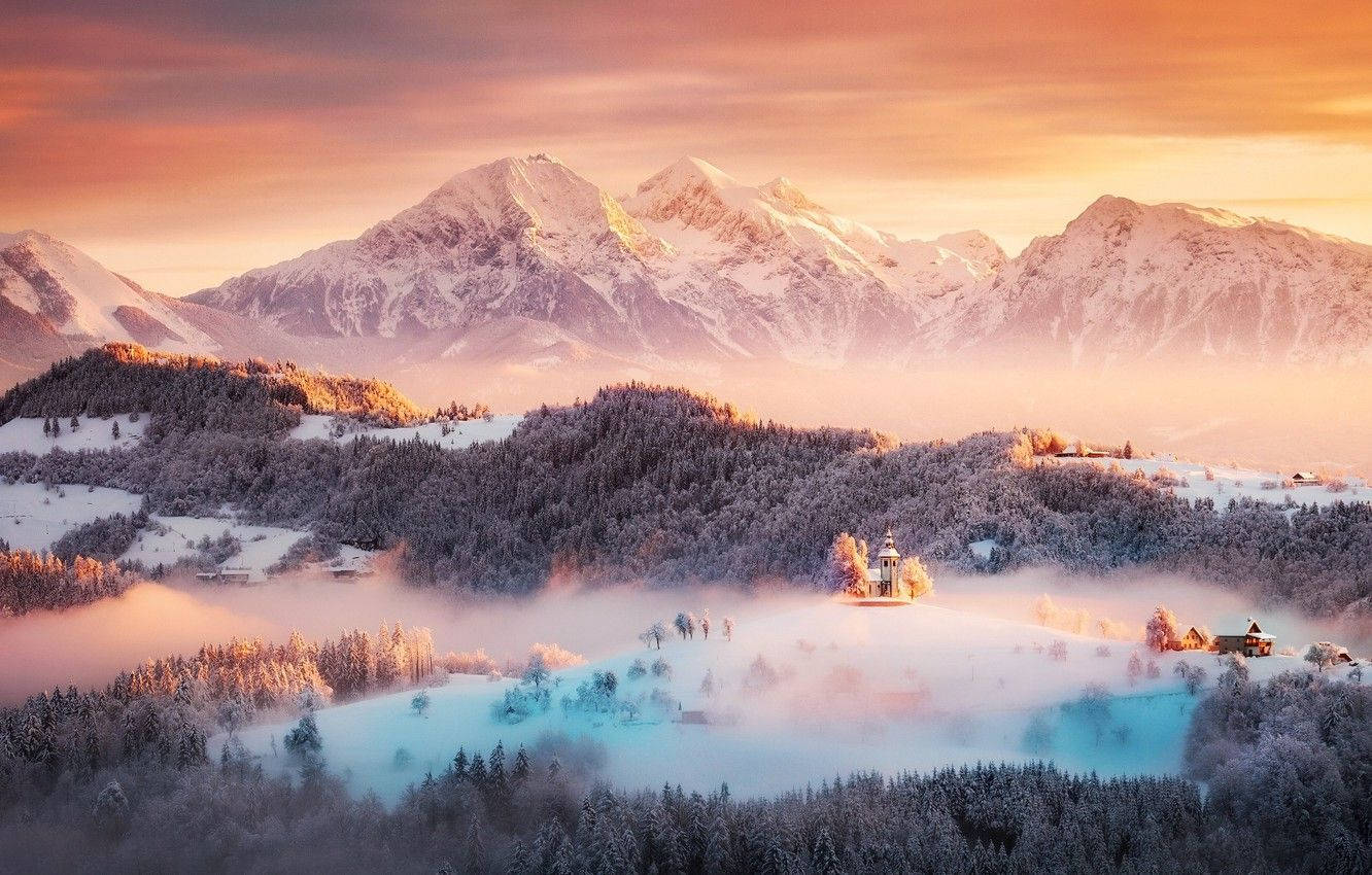 Breathtaking Landscape Of Lake Bled, Slovenia Background