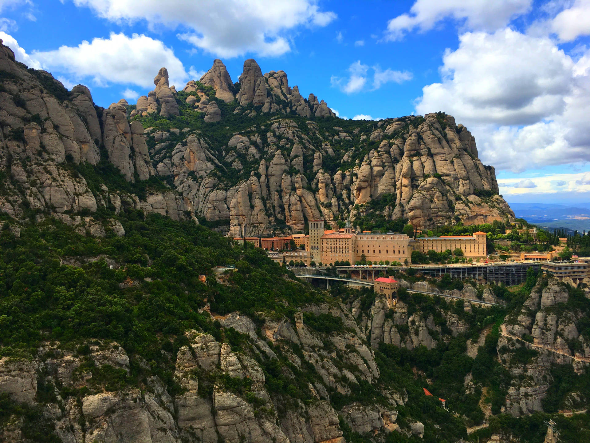 Breathtaking Montserrat Scenery Background