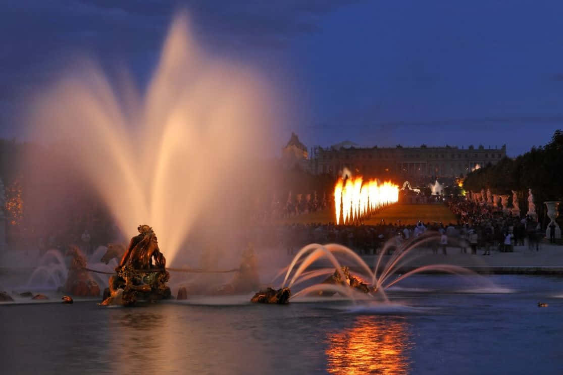 Breathtaking Night View Of Versailles Fountain Show