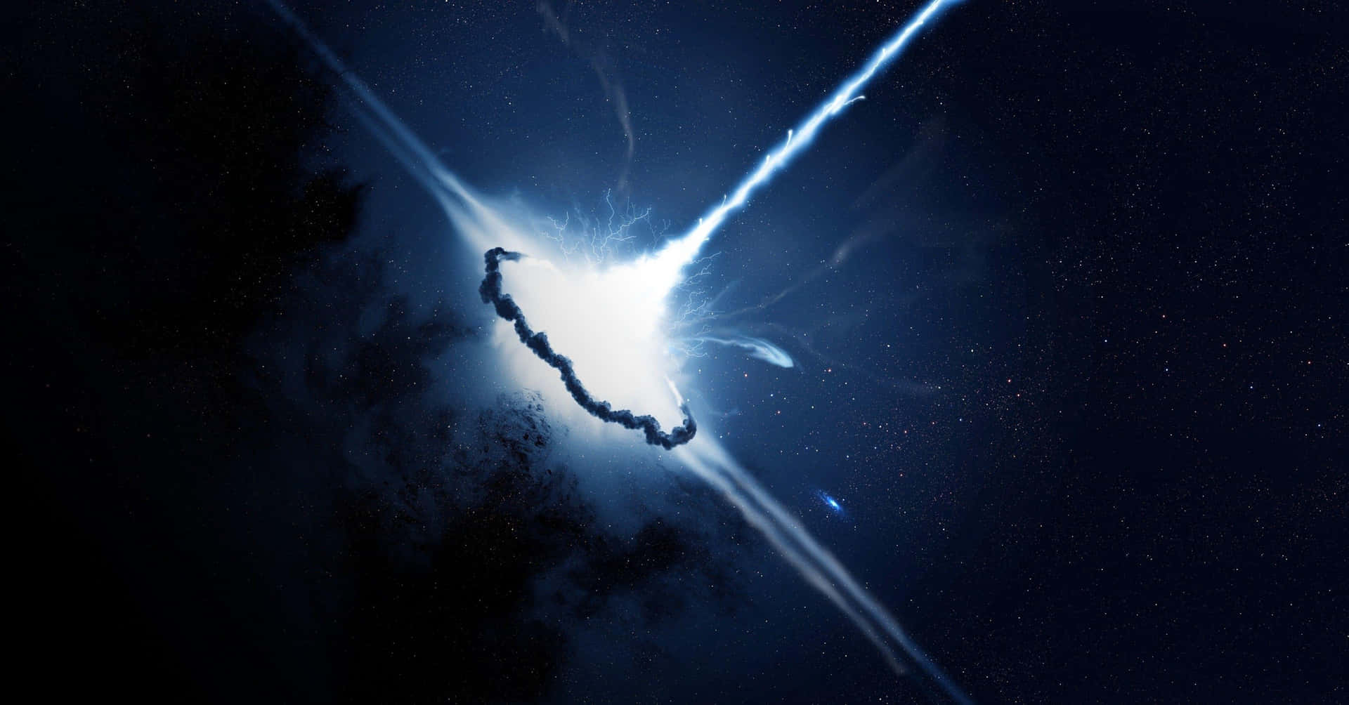 Breathtaking Quasar In Deep Space Background