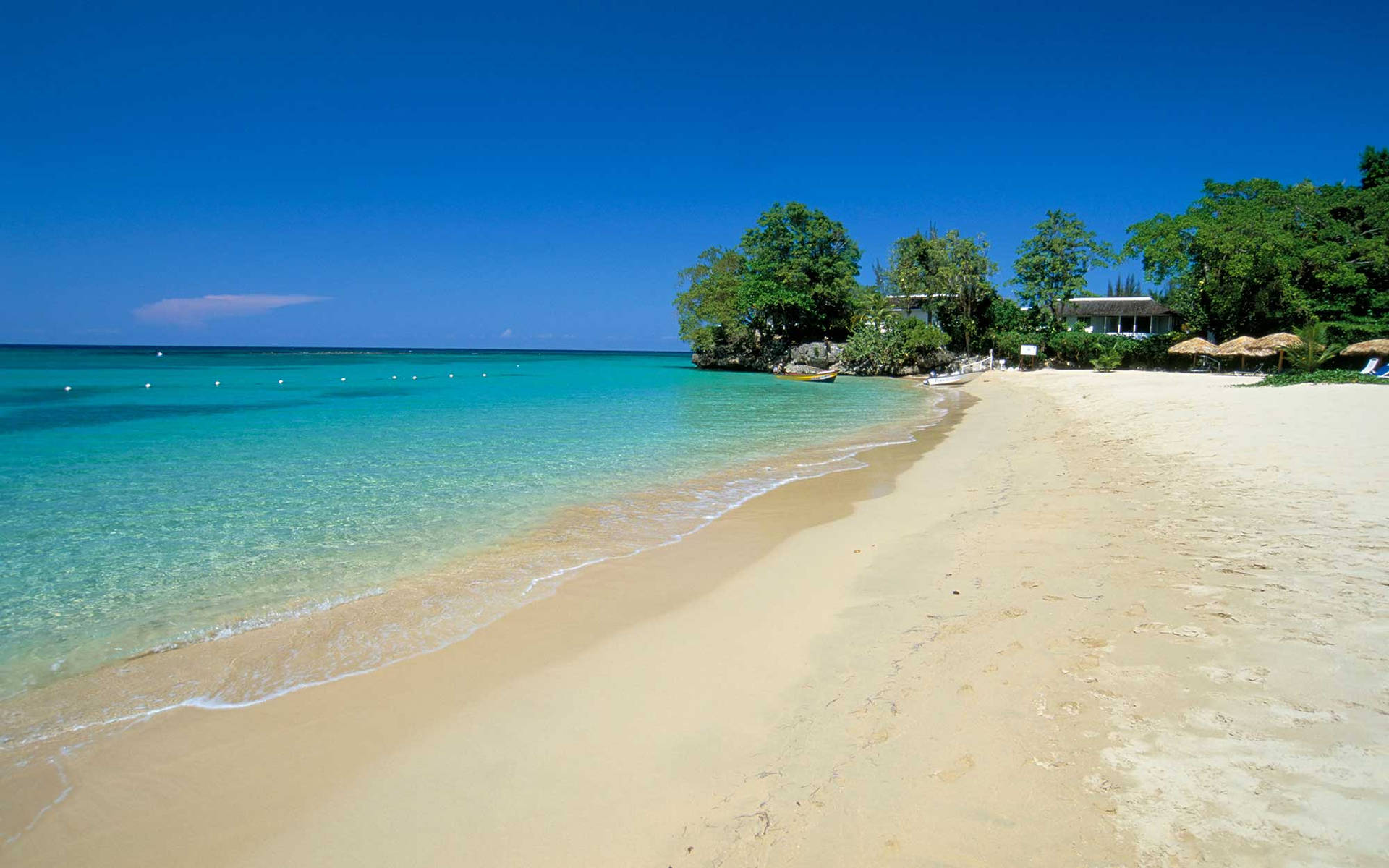 Breathtaking Shoreline Of Jamaica Beach Background