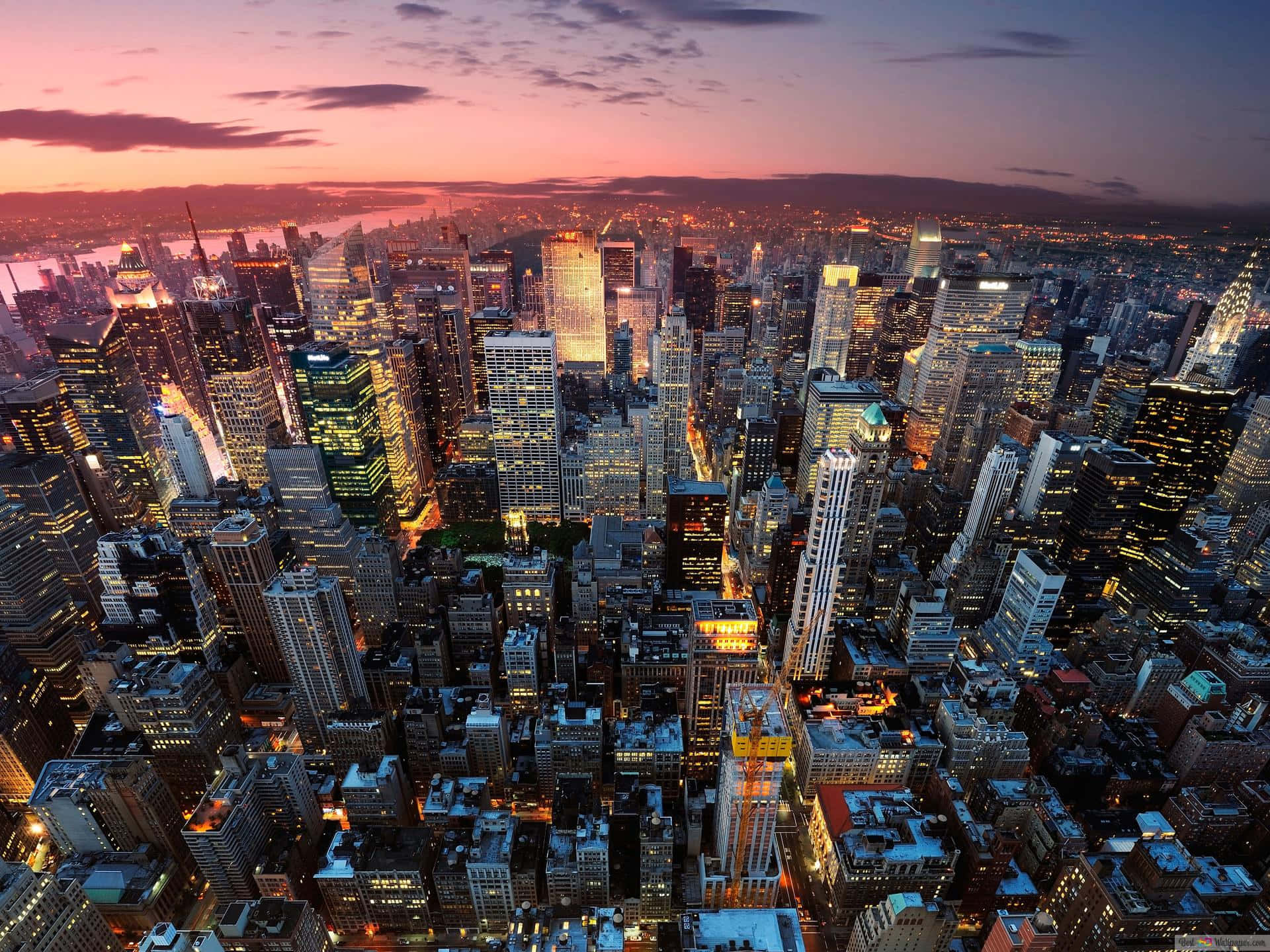 Breathtaking Skyline View Of New York City Background