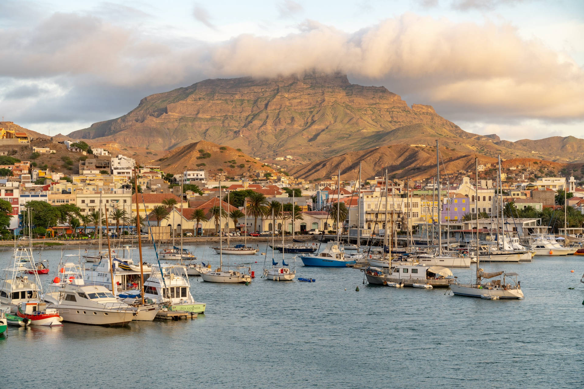 Breathtaking Summit View Of Mindelo, Cape Verde Background