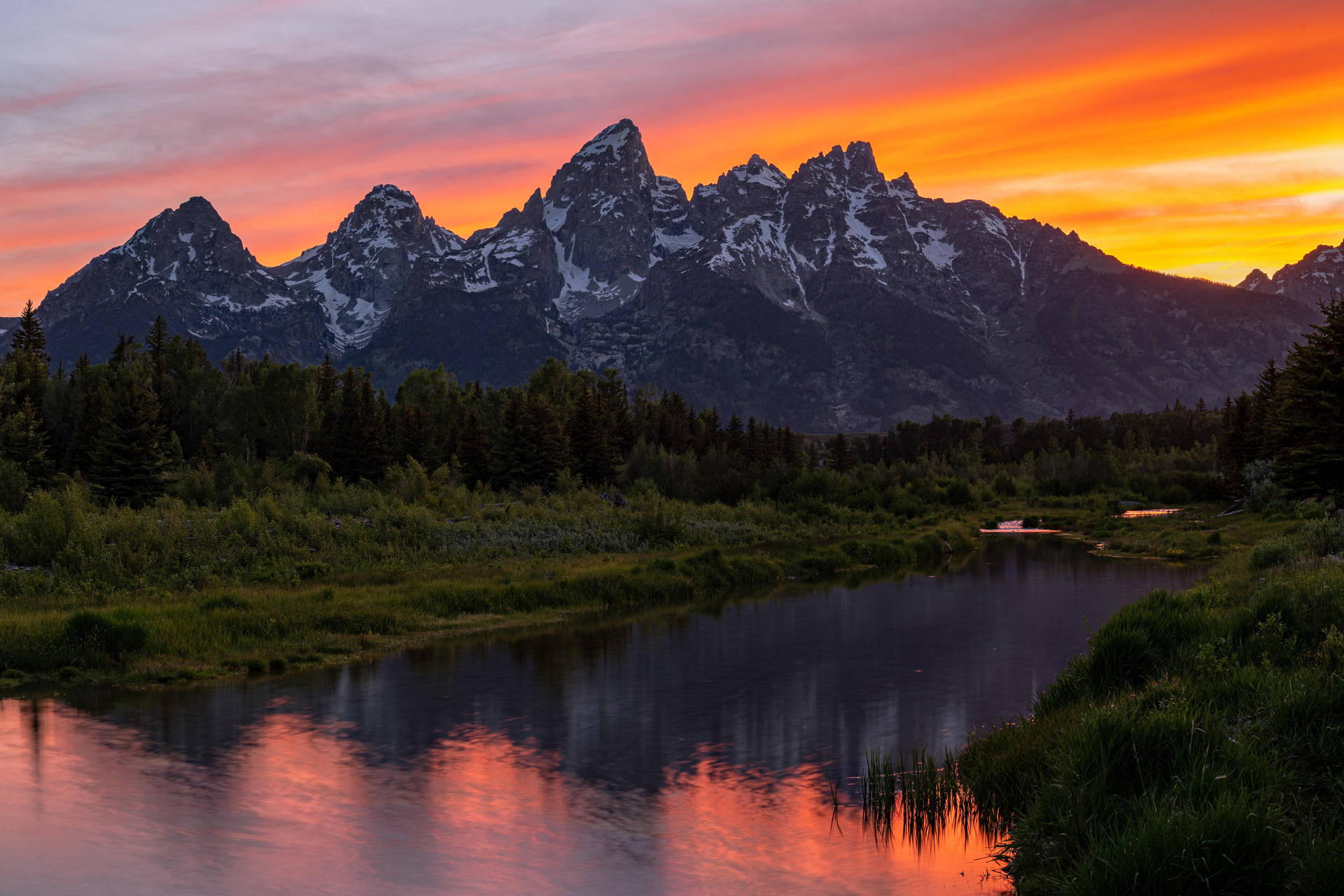 Breathtaking Sunset Over Grand Teton National Park