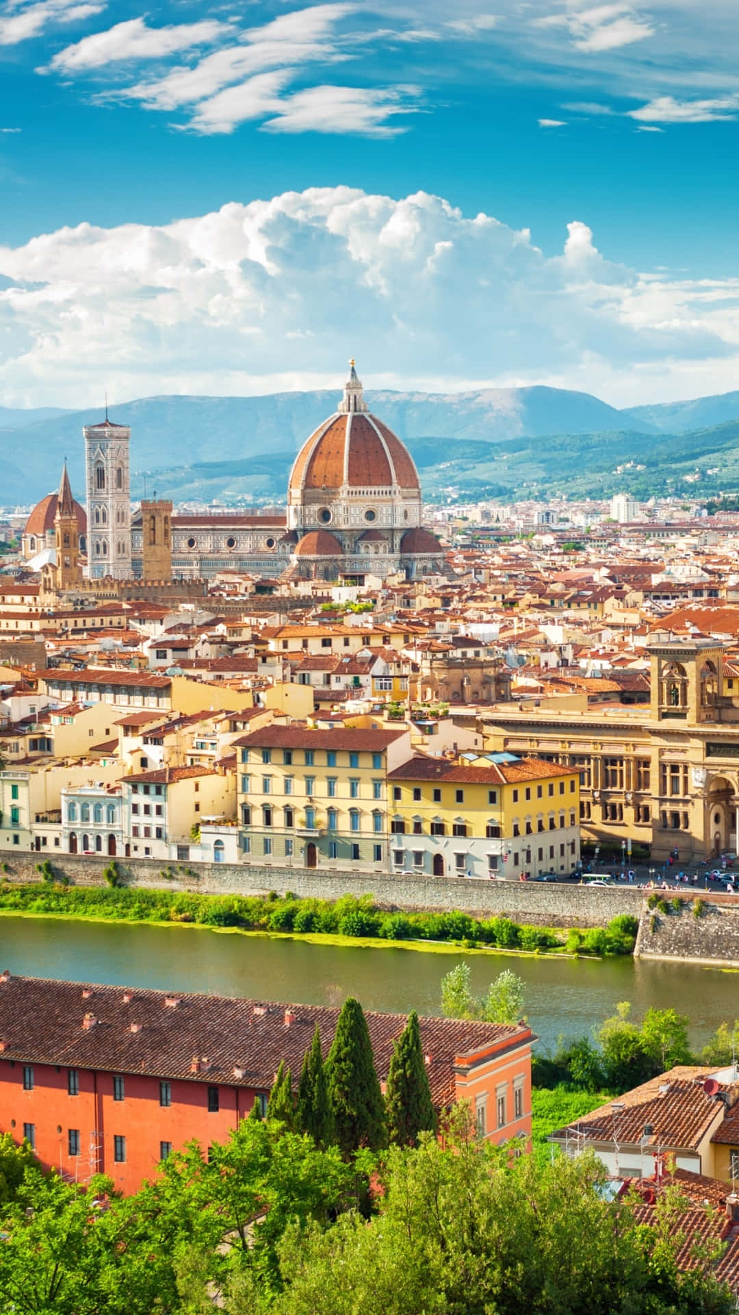 Breathtaking View Florence Cathedral Italy Background