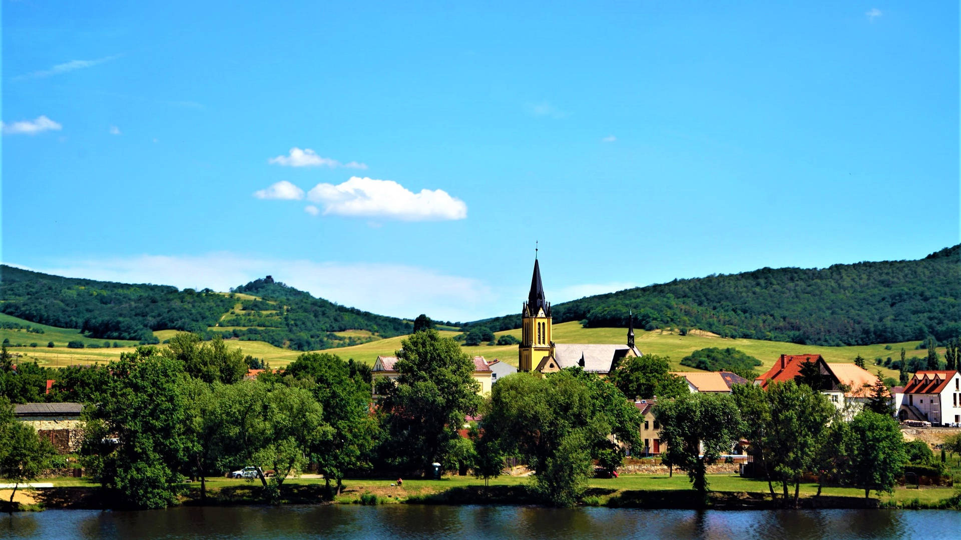 Breathtaking View Of A Historic Church In Czech Republic Background