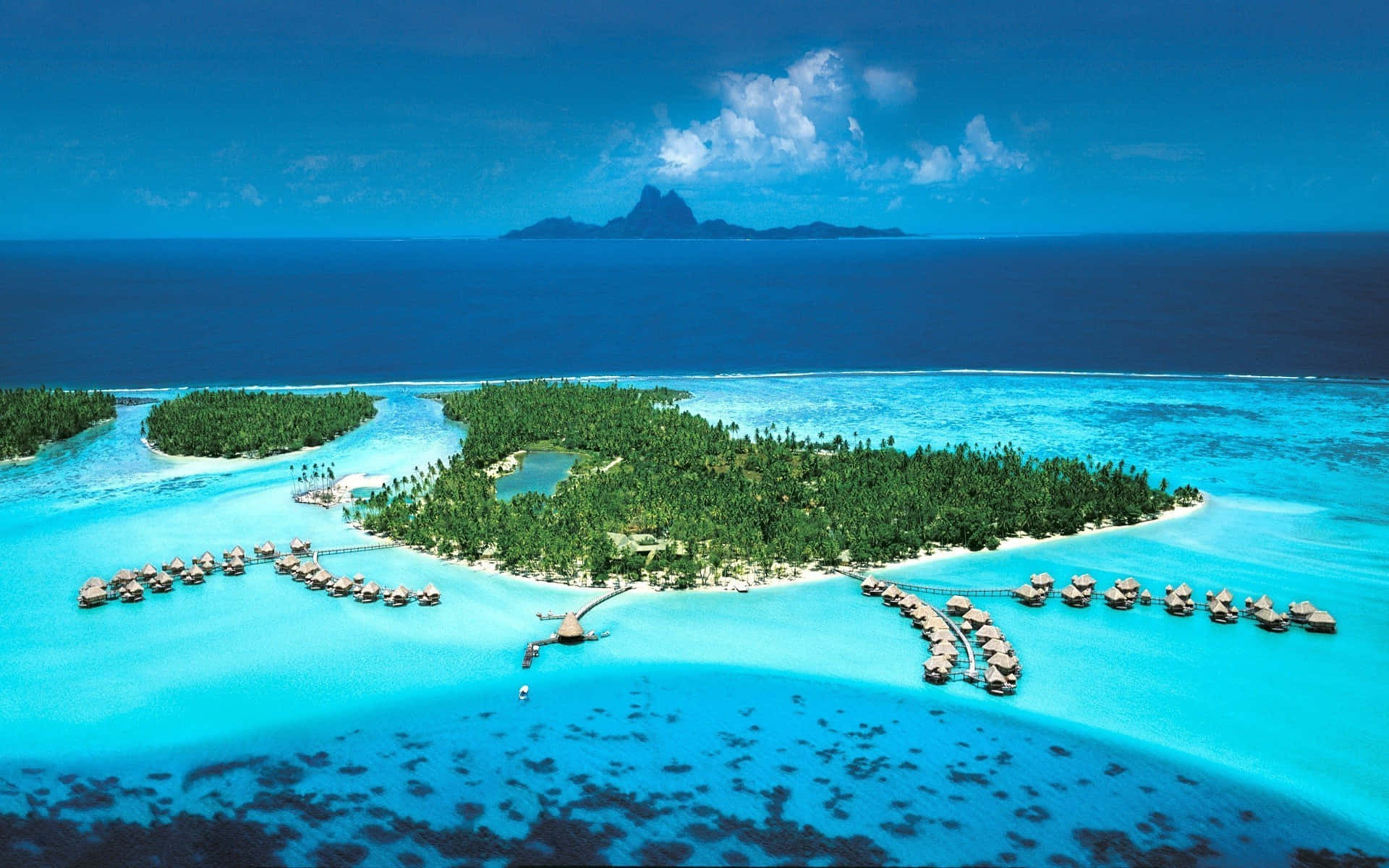 Breathtaking View Of Bora Bora Island Background