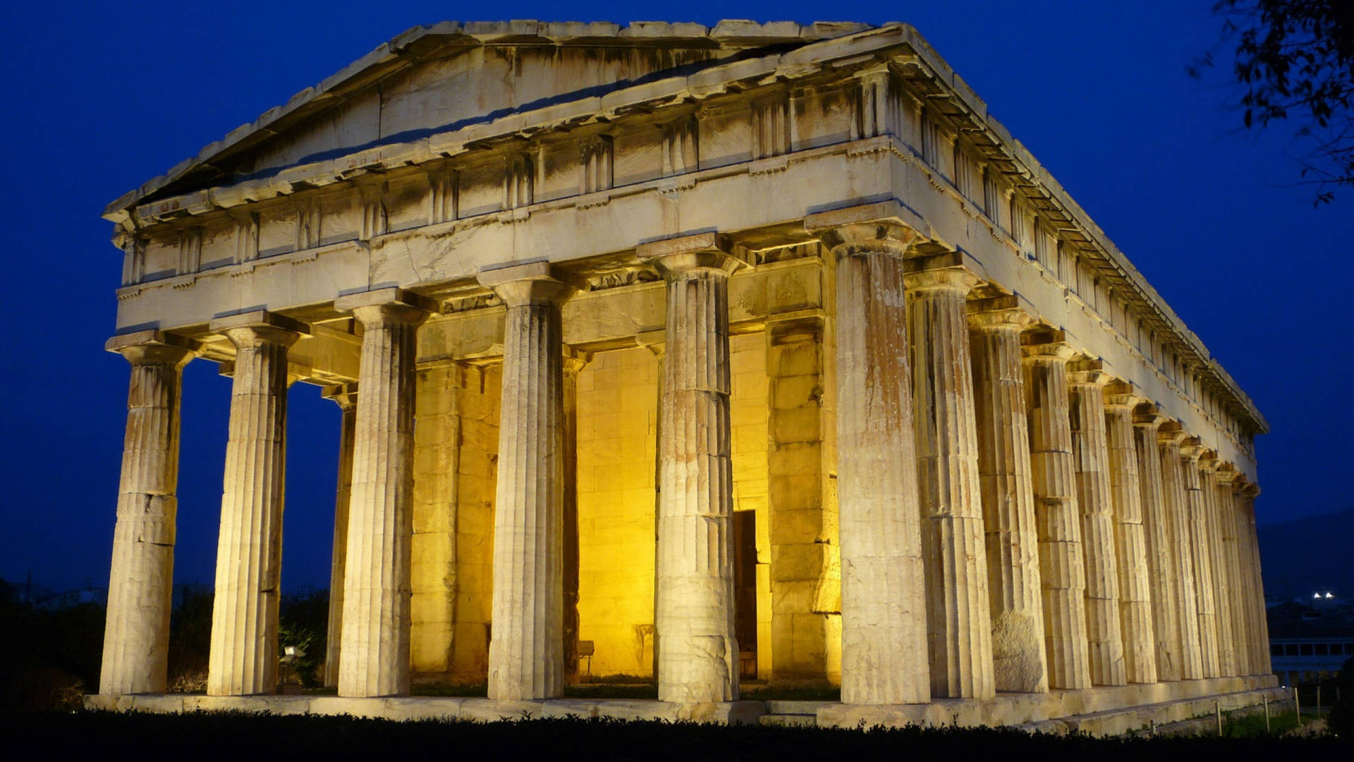 Breathtaking View Of Historic Athens At Dusk