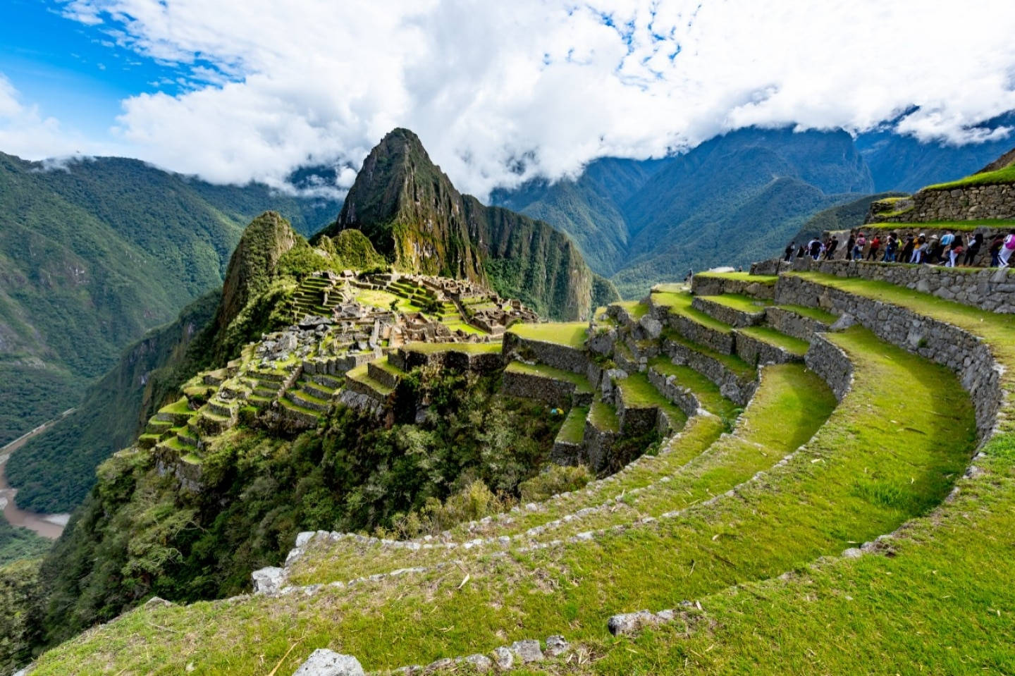 Breathtaking View Of Machu Picchu Ancient City On Mountain Steps