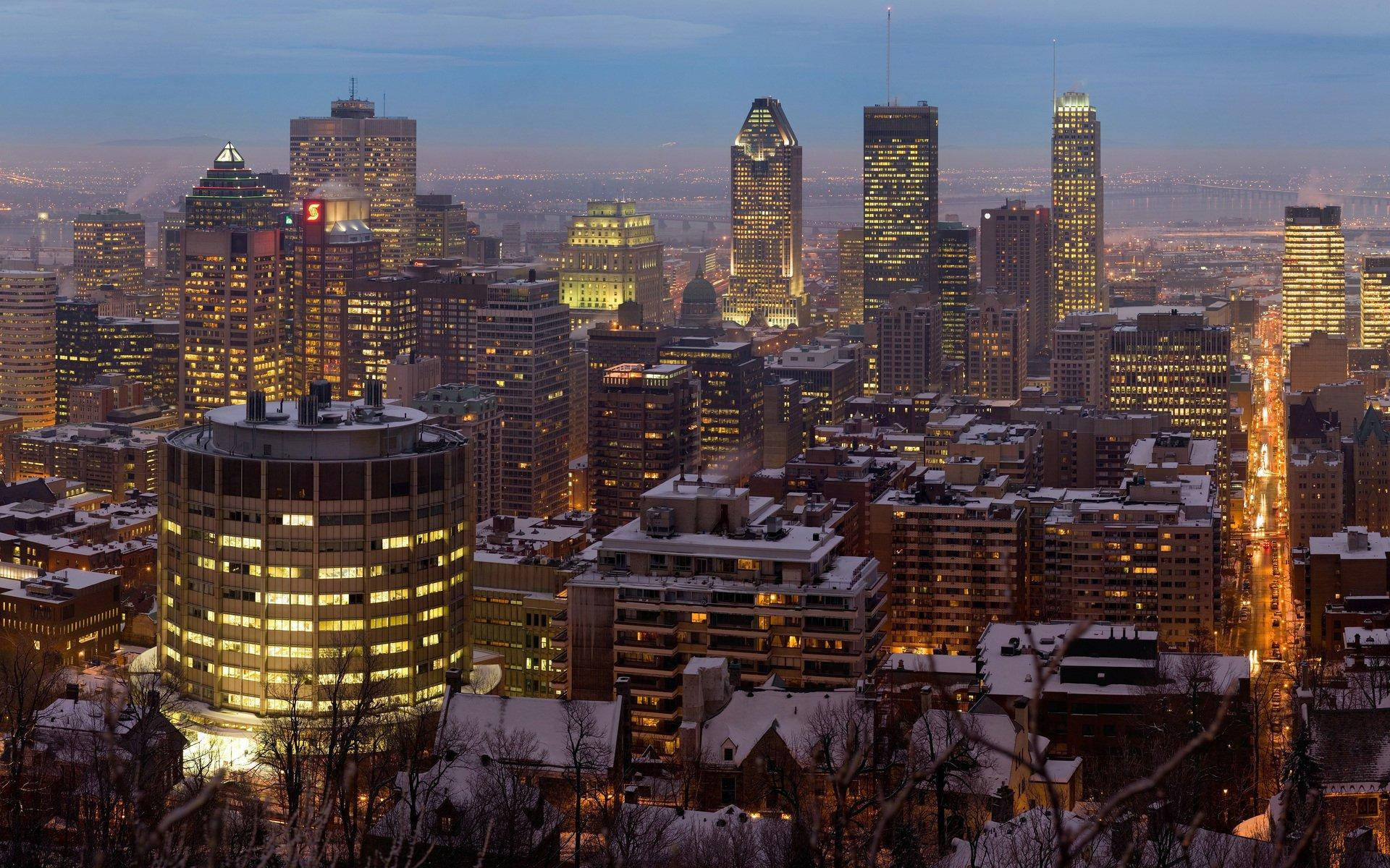 Breathtaking View Of Montreal City In Winter