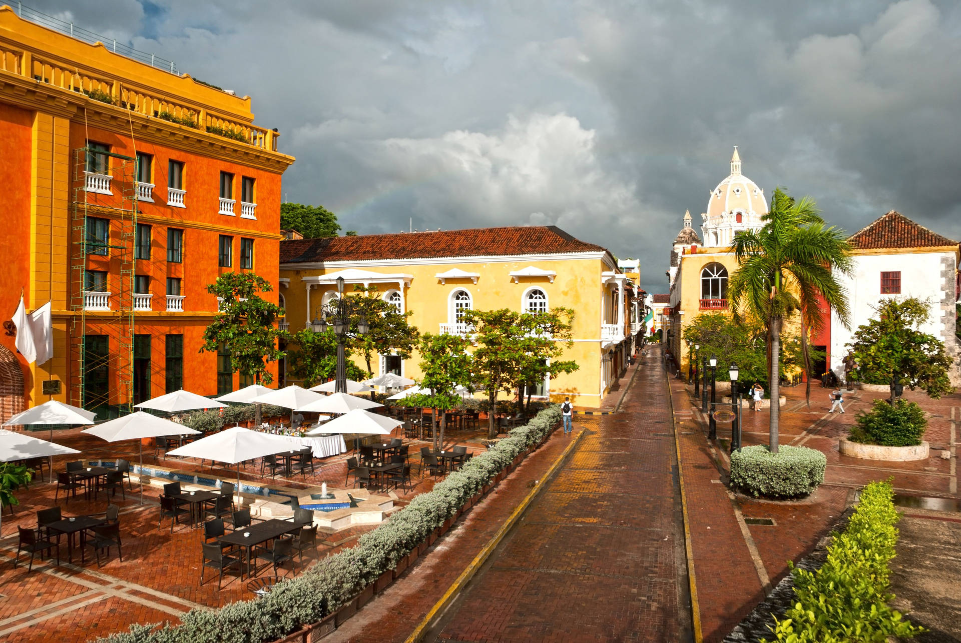 Breathtaking View Of Plaza De Santa Teresa, Cartagena