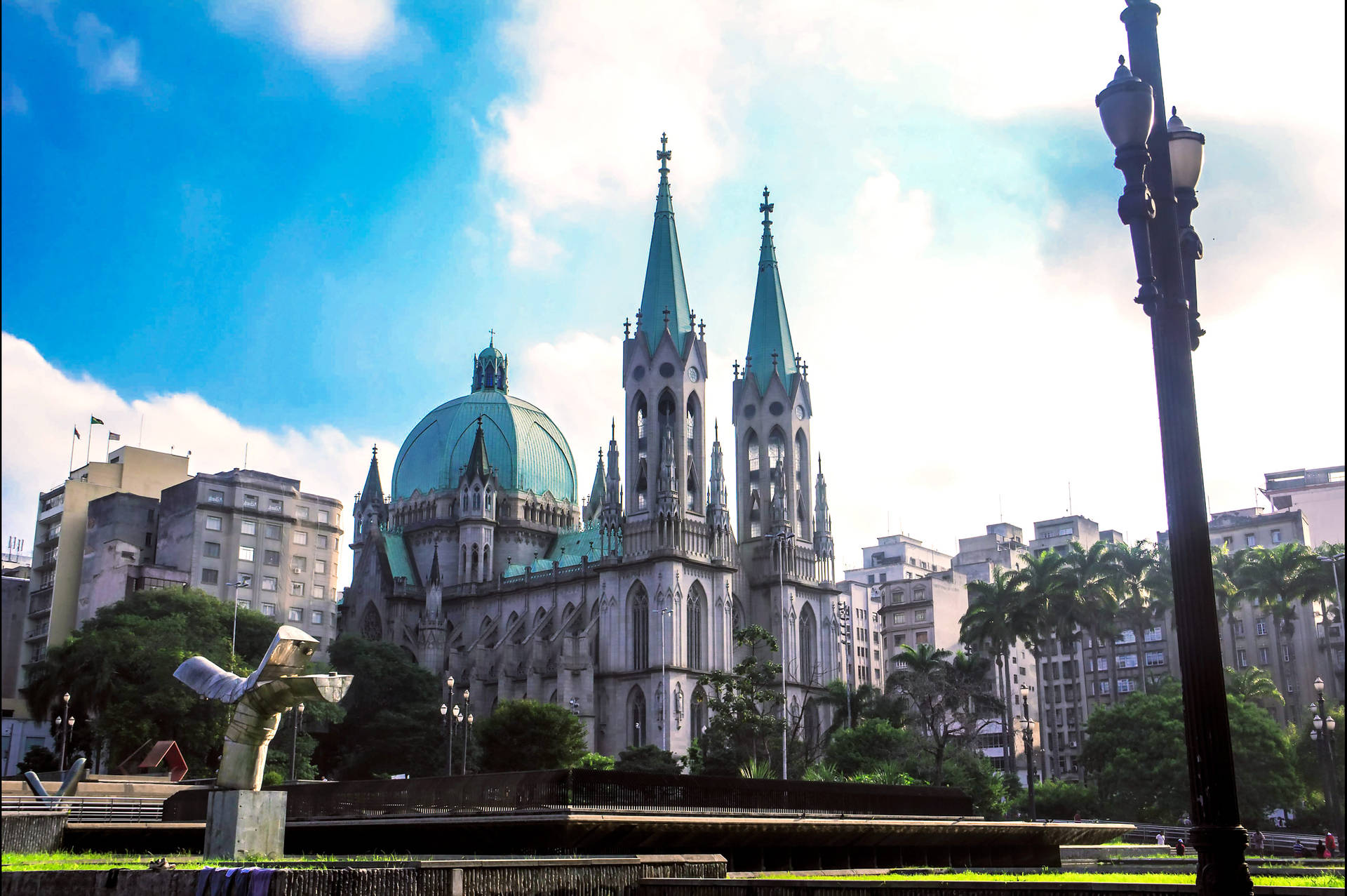 Breathtaking View Of São Paulo Cathedral, Brazil Background