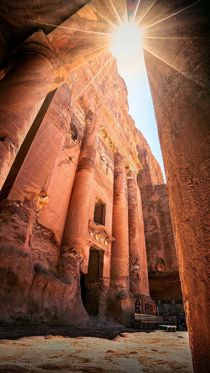 Breathtaking View Of The Ancient City, Petra Background