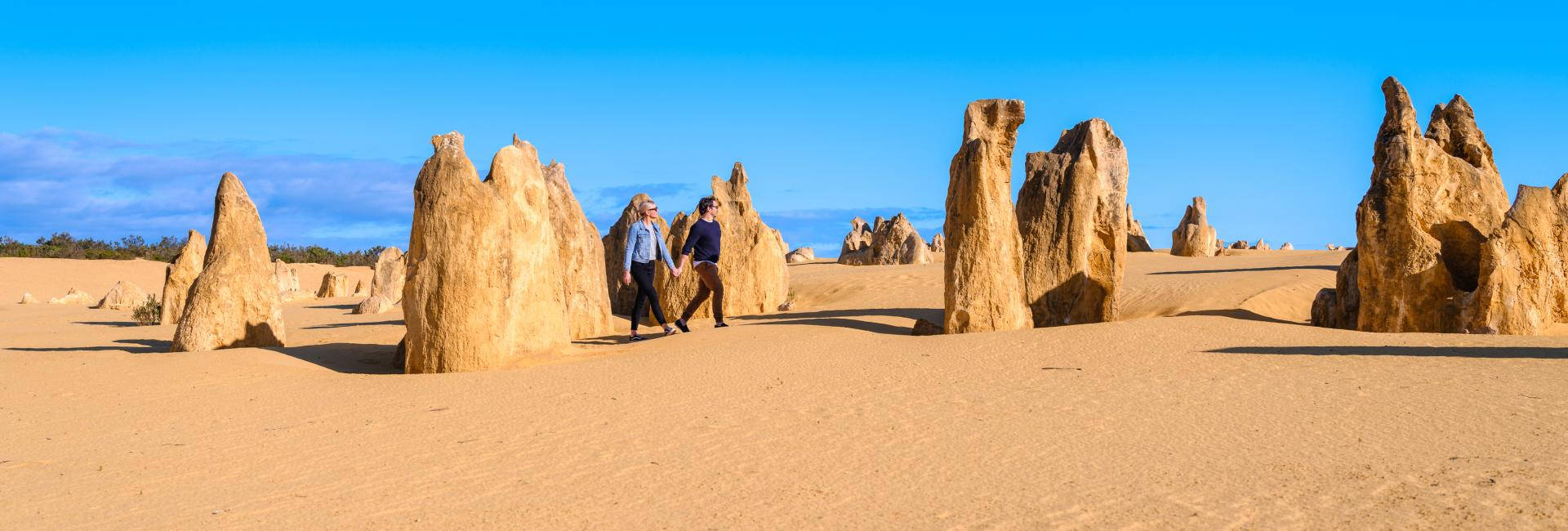 Breathtaking View Of The Pinnacles In Perth. Background