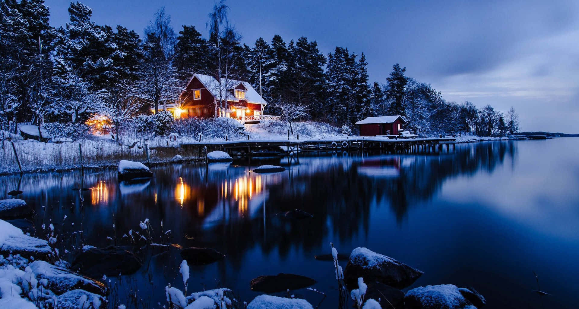 Breathtaking Winter Scenery Desktop Background