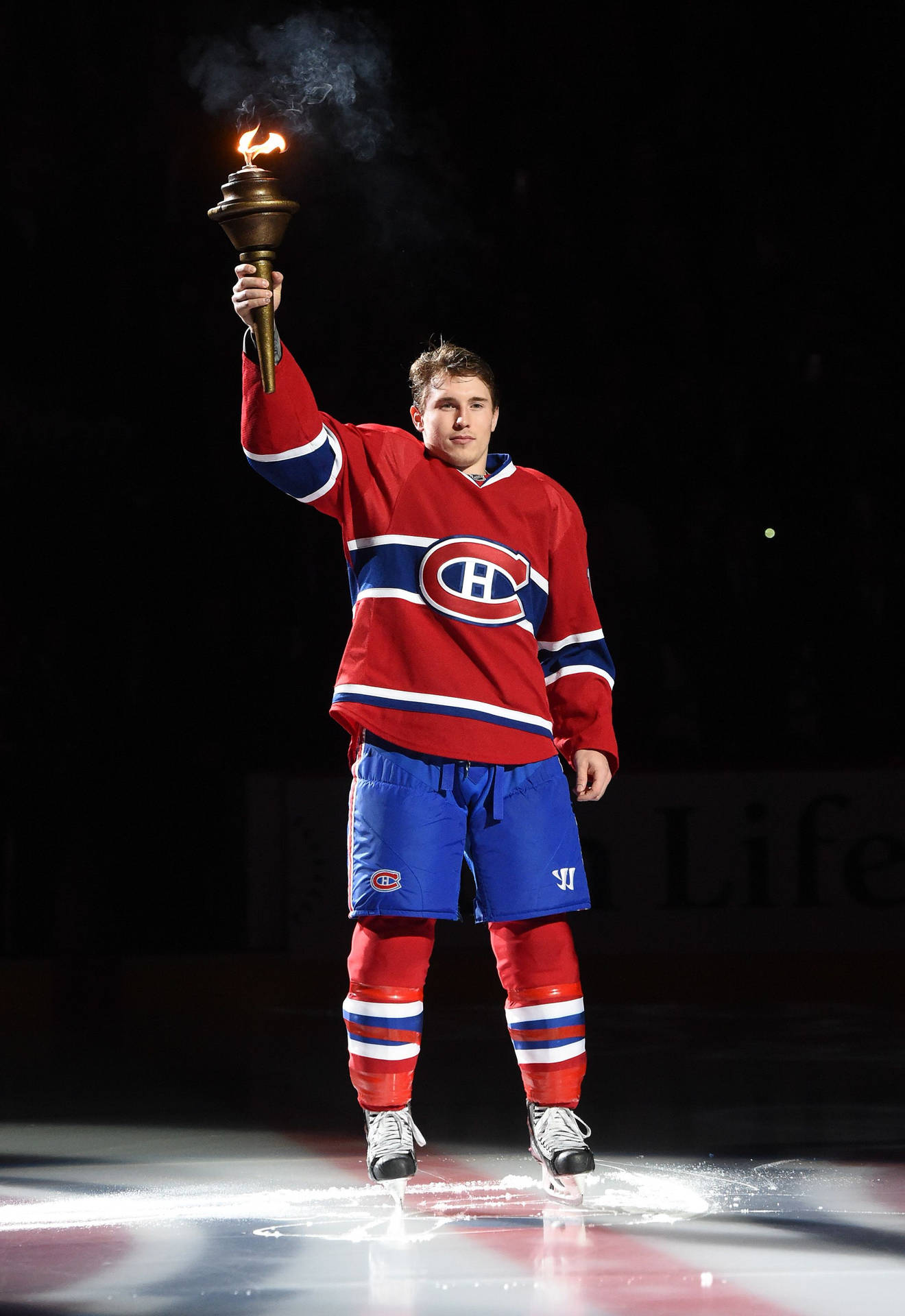 Brendan Gallagher Holding Lighted Torch