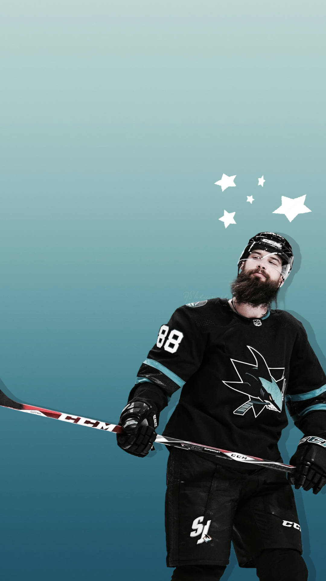 Brent Burns Aesthetic Stars Fan Art Background