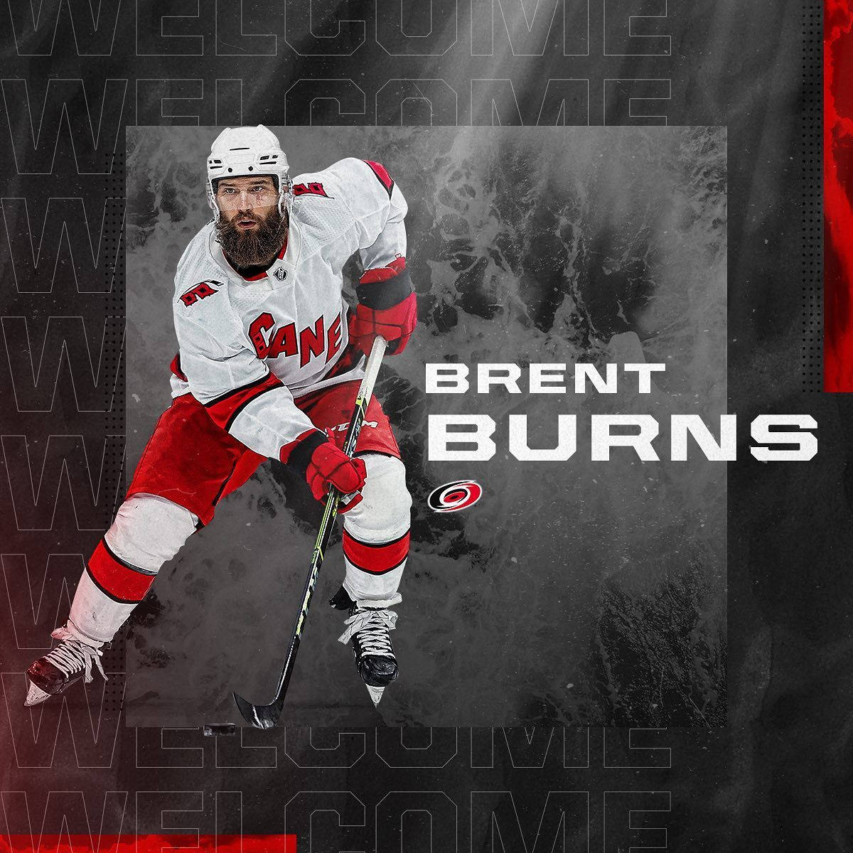 Brent Burns Carolina Hurricanes Welcome Poster Background