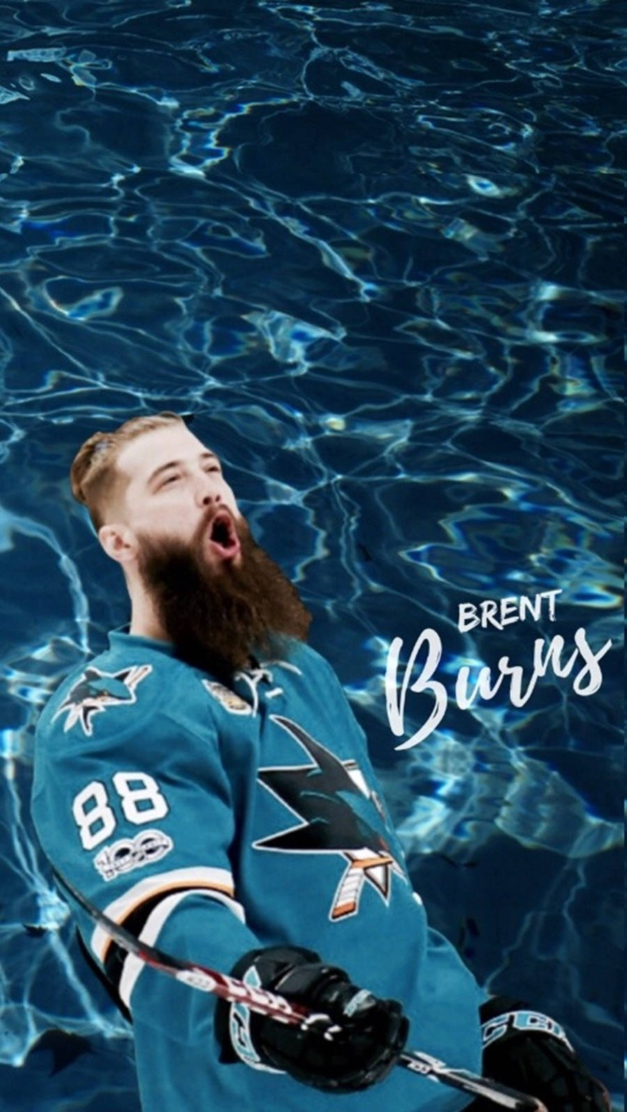 Brent Burns Exuberantly Celebrating With Endless Joy Background