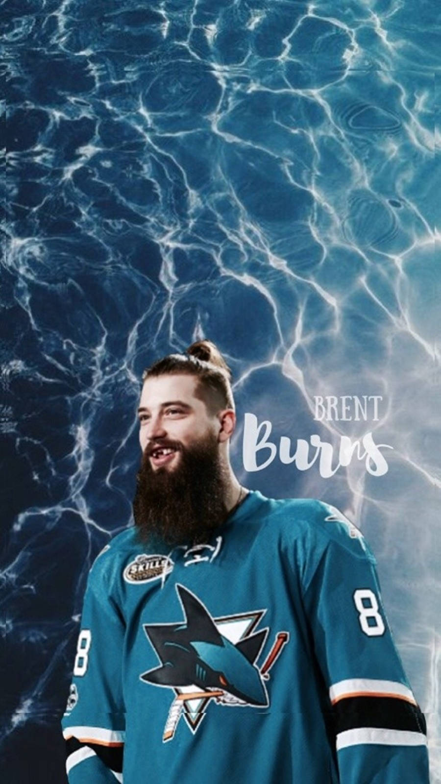 Brent Burns Ocean Wave San Jose Sharks Background